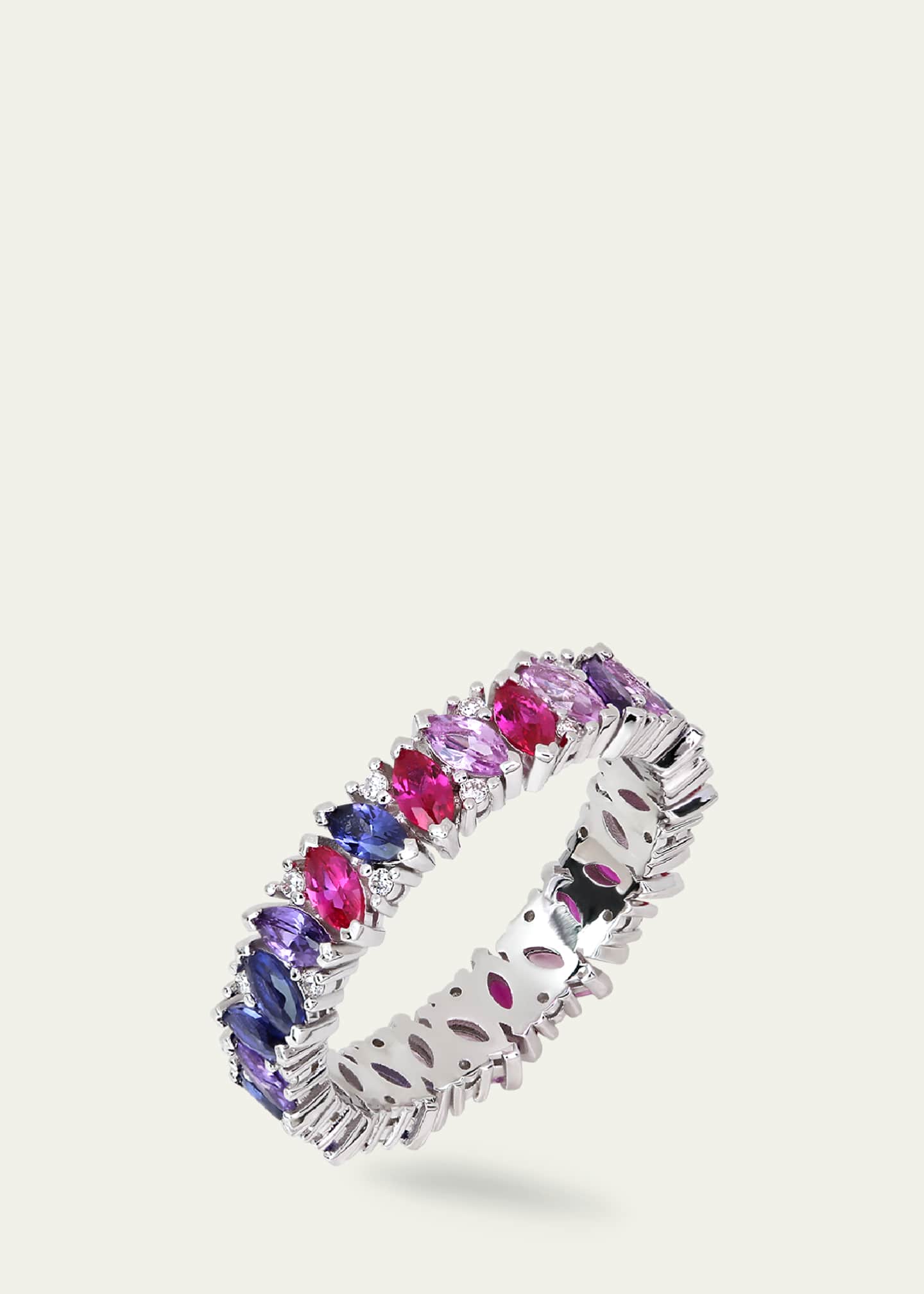 Lark & Berry Rainbow Veto Scarlet Ring with Lab Grown Sapphires, Rubies and Cultured Diamonds Image 3 of 3