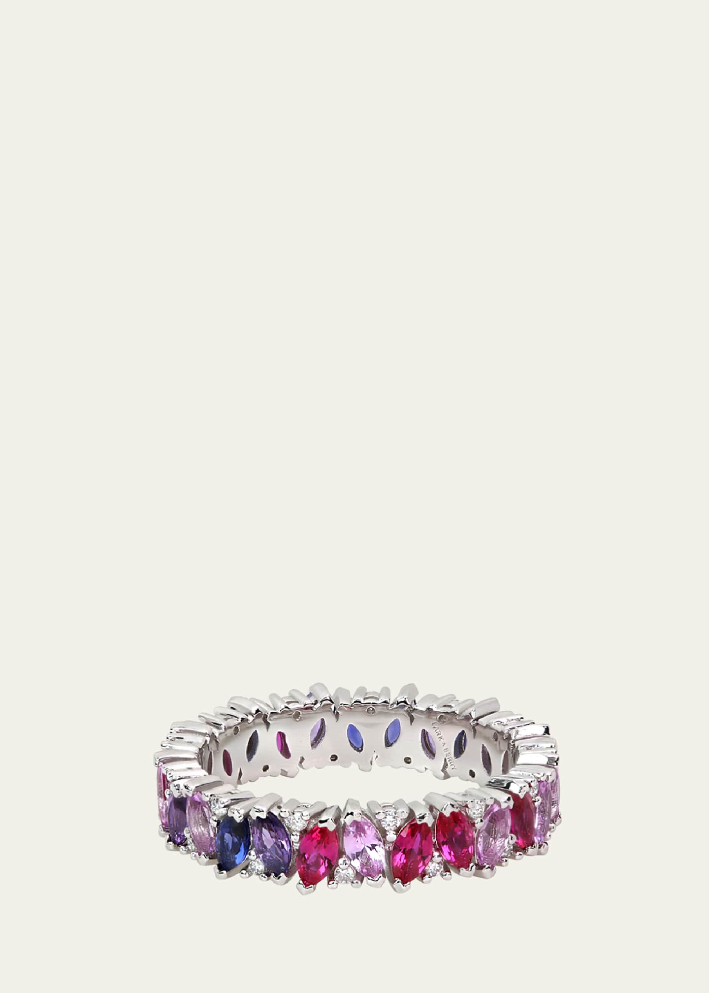 Lark & Berry Rainbow Veto Scarlet Ring with Lab Grown Sapphires, Rubies and Cultured Diamonds Image 1 of 3
