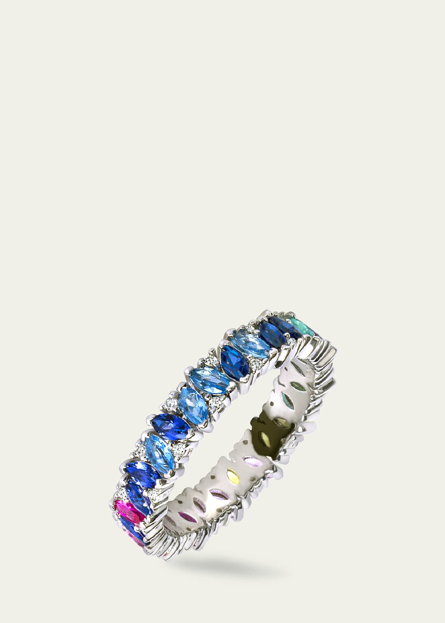 Lark & Berry Rainbow Veto Scarlet Ring with Lab Grown Sapphires, Emeralds, Rubies and Cultured Diamonds Image 3 of 3