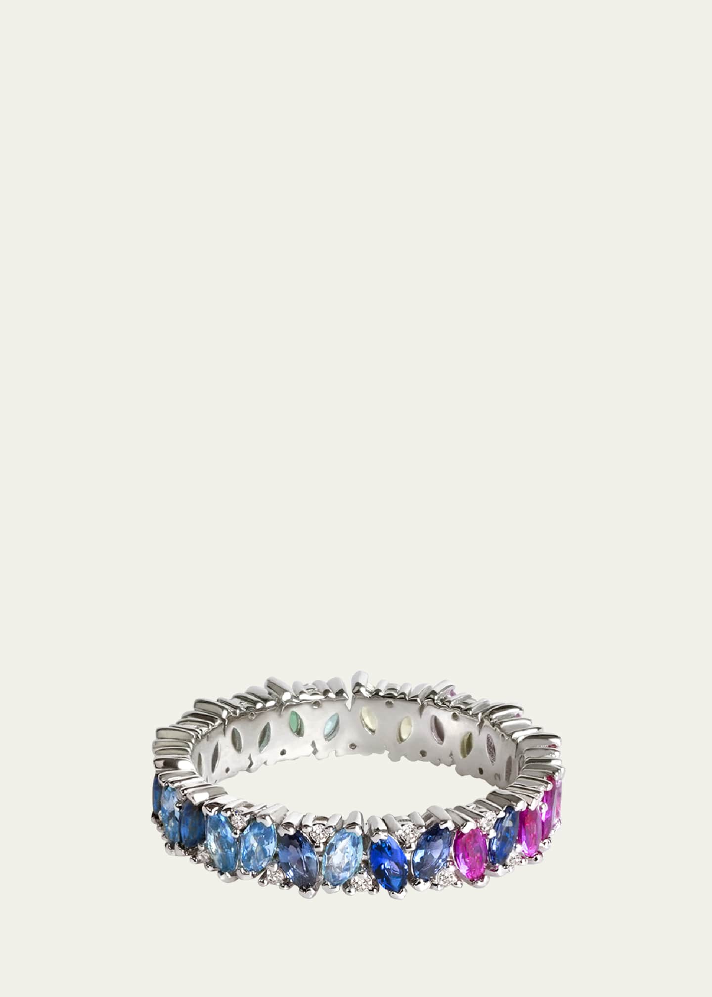 Lark & Berry Rainbow Veto Scarlet Ring with Lab Grown Sapphires, Emeralds, Rubies and Cultured Diamonds Image 1 of 3