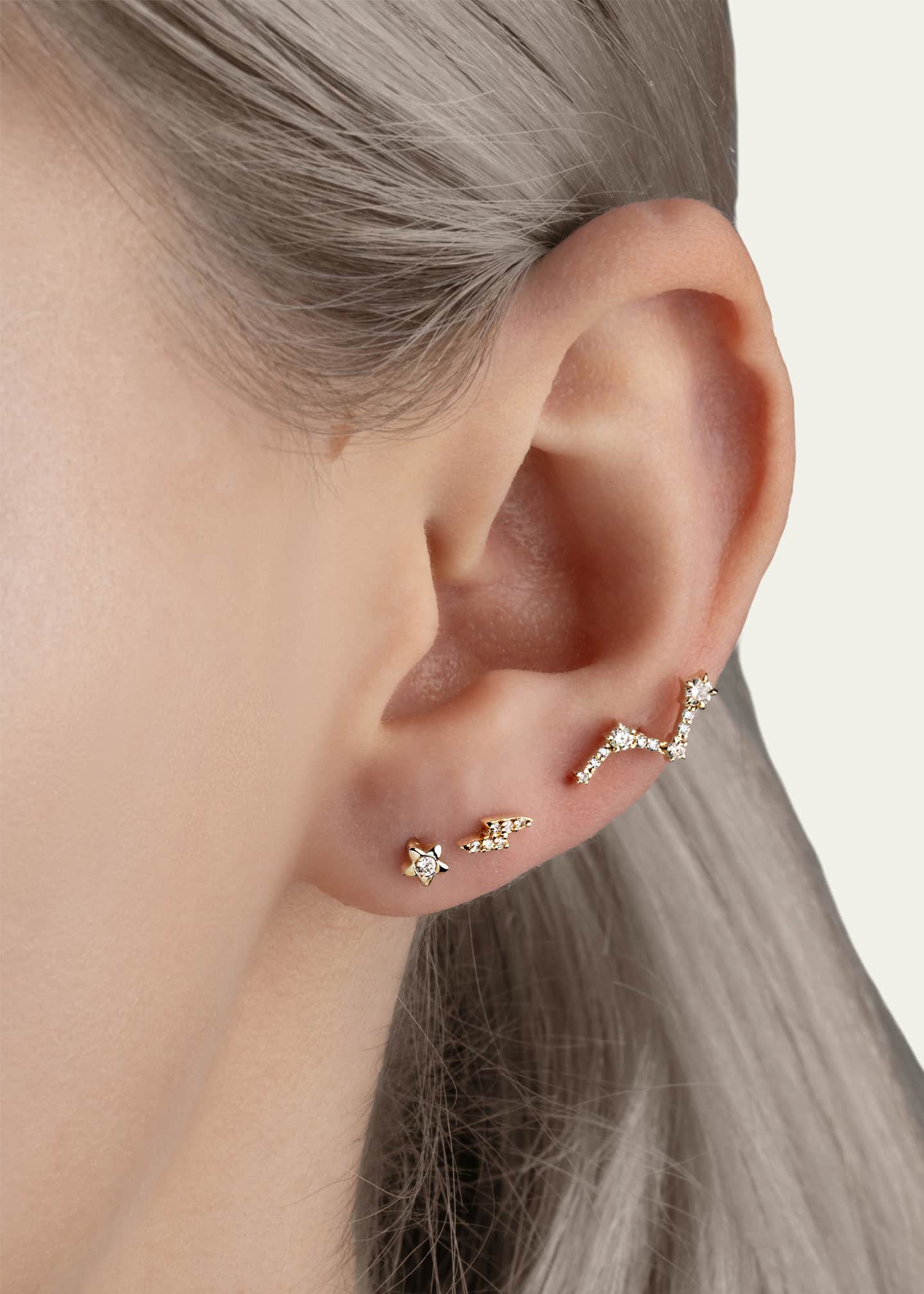 ★THREETIMES★PRAY EARRING PE3 Prive. Akoya Pearl with Dual Diamond Drop Earrings