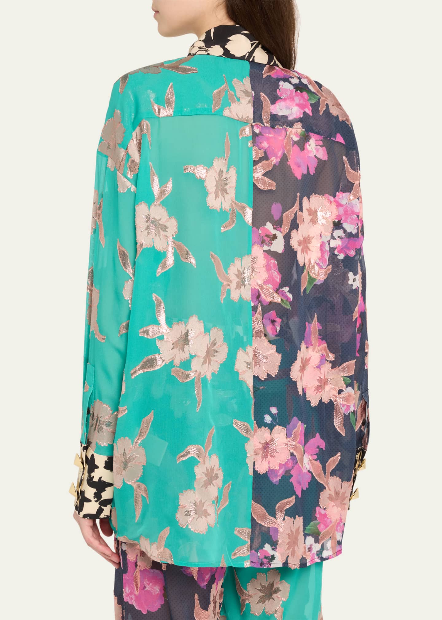 HARBISON Apollo Mixed Print Button Down Shirt Image 3 of 5