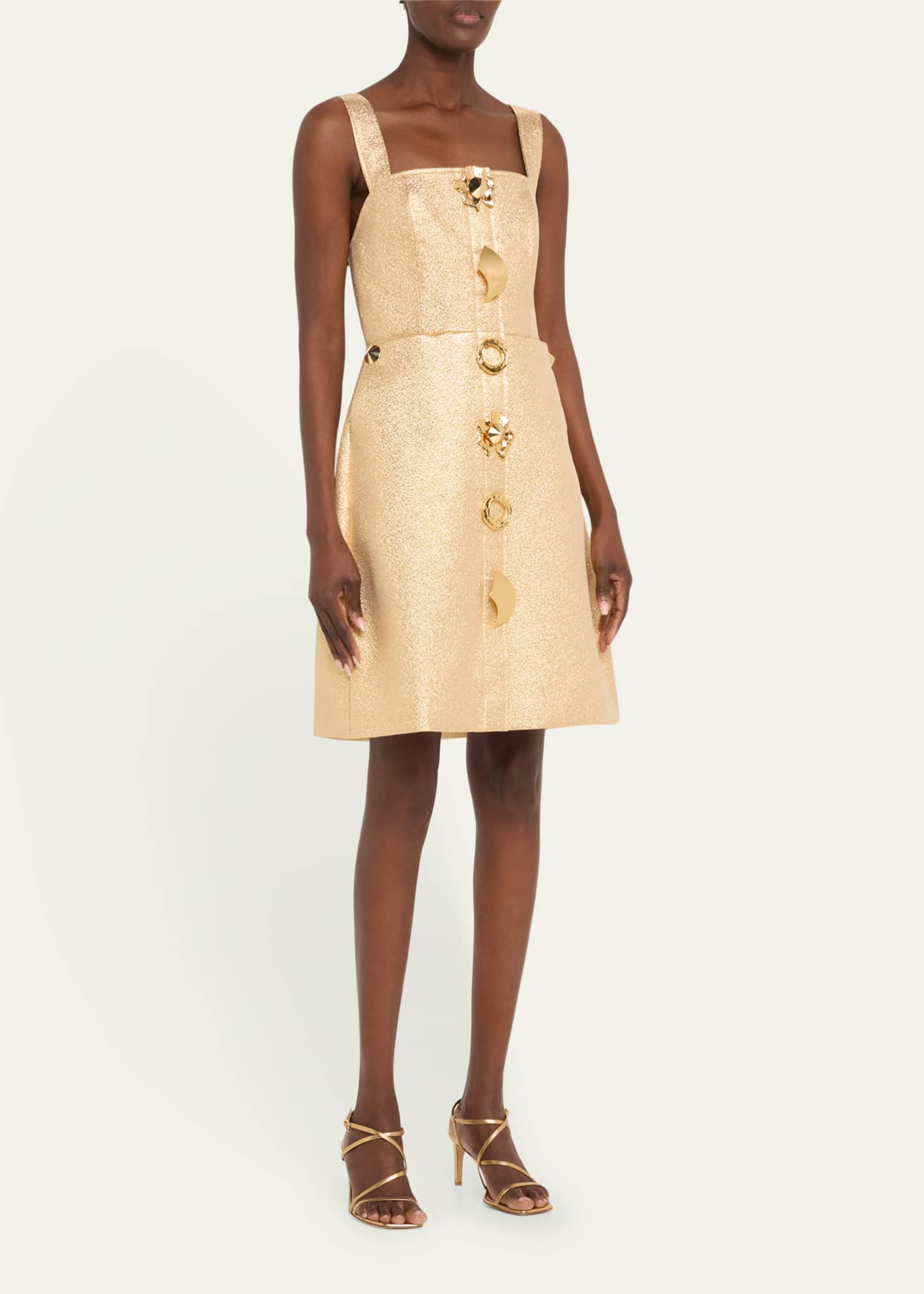 HARBISON Quantum Metallic Embellished Mini Dress Image 4 of 5