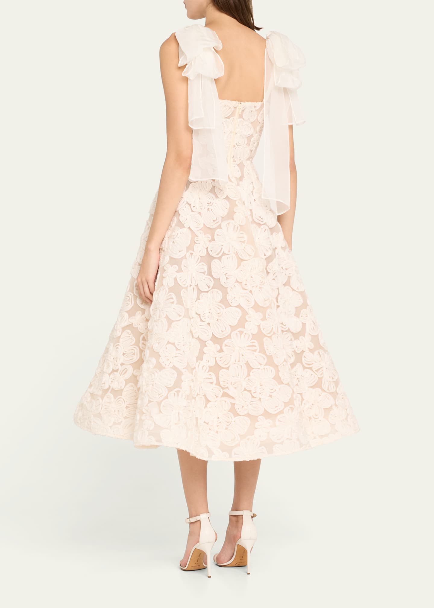 Bronx Banco Sabrina Lace Midi Dress with Bow Details - Bergdorf Goodman