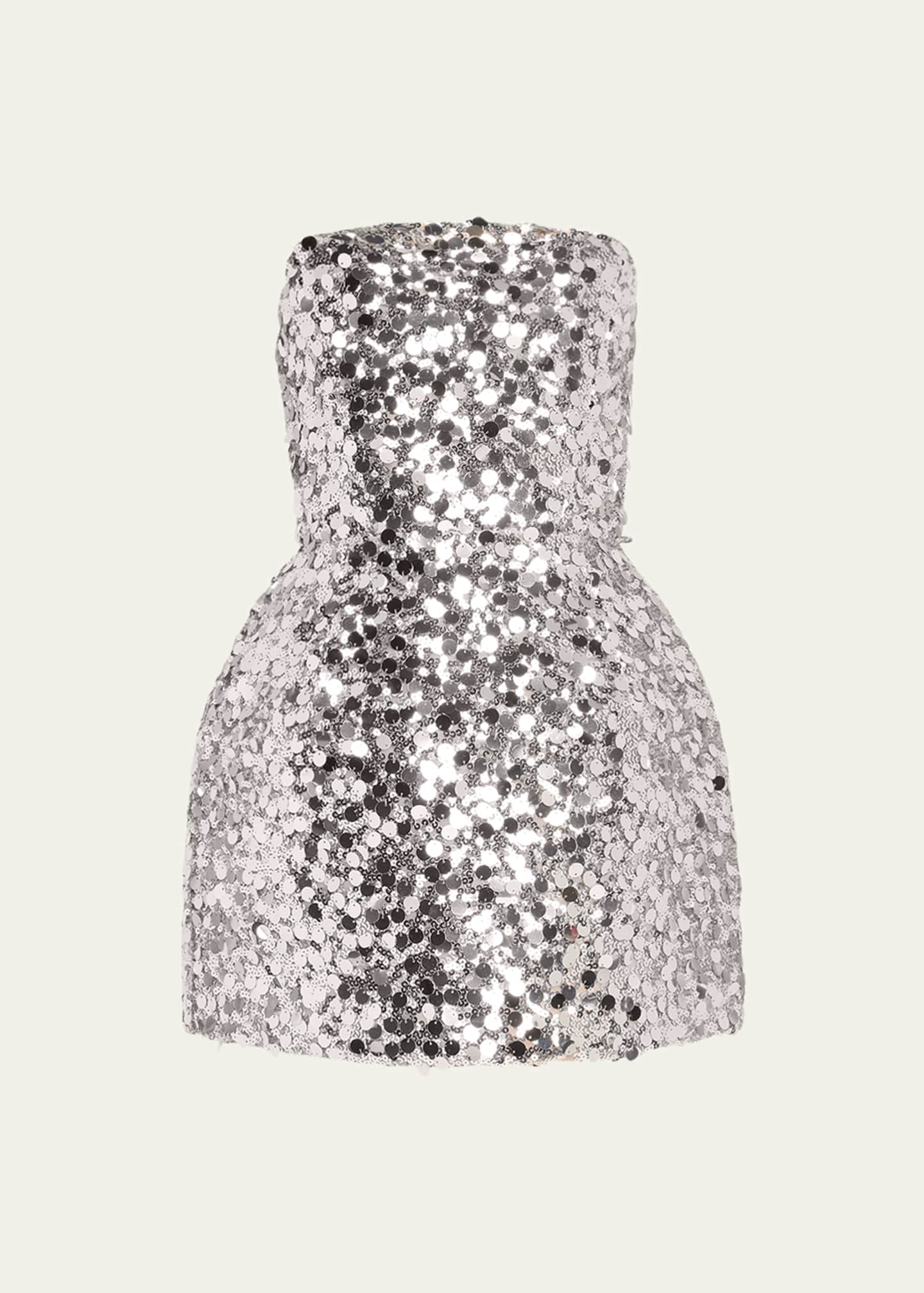 maraya sequin mini dress Raspberry Sequin Maraya Strapless Mini Dress