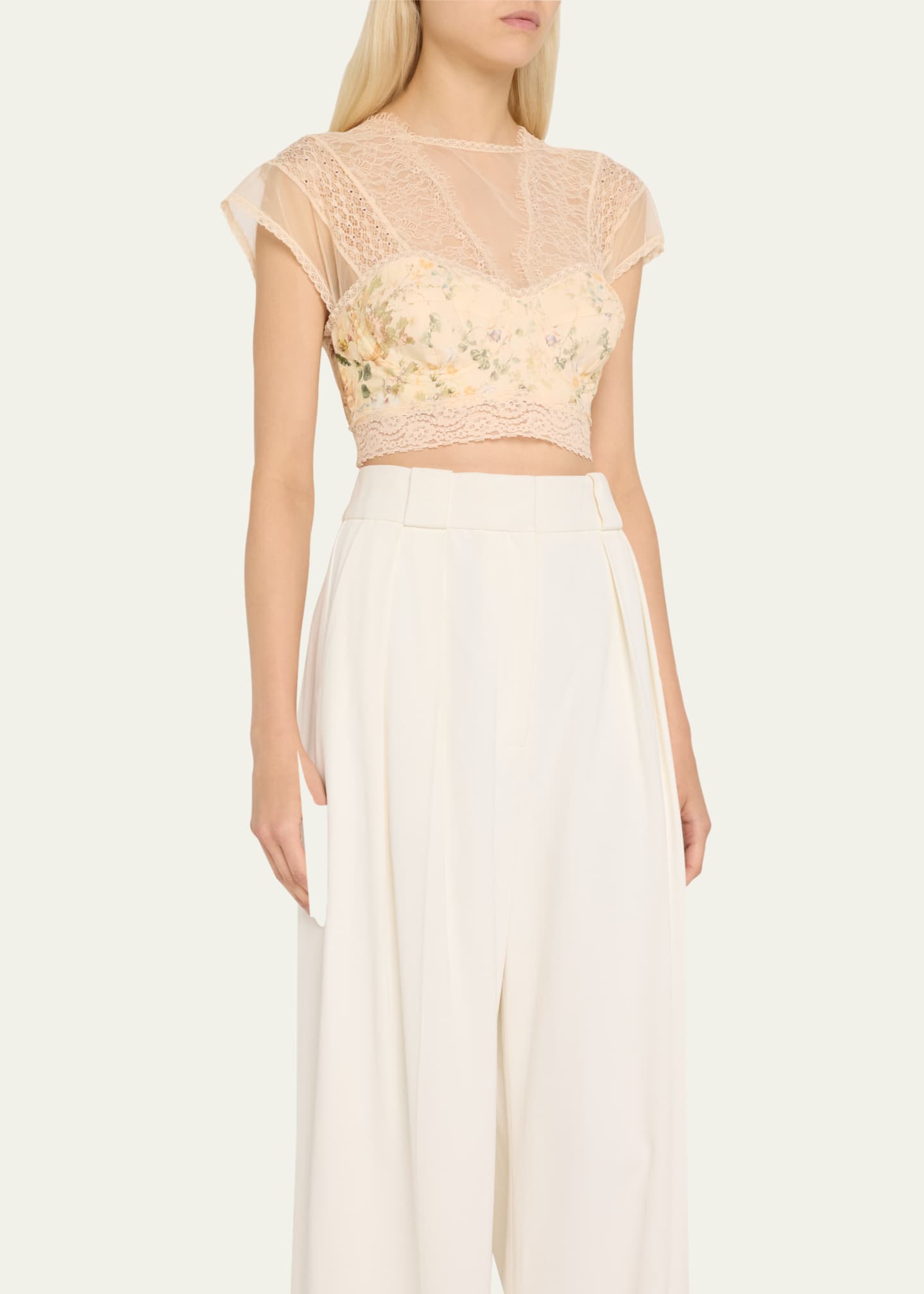 Camilla Adorned in Antiquity Lace Splice Top Image 4 of 5