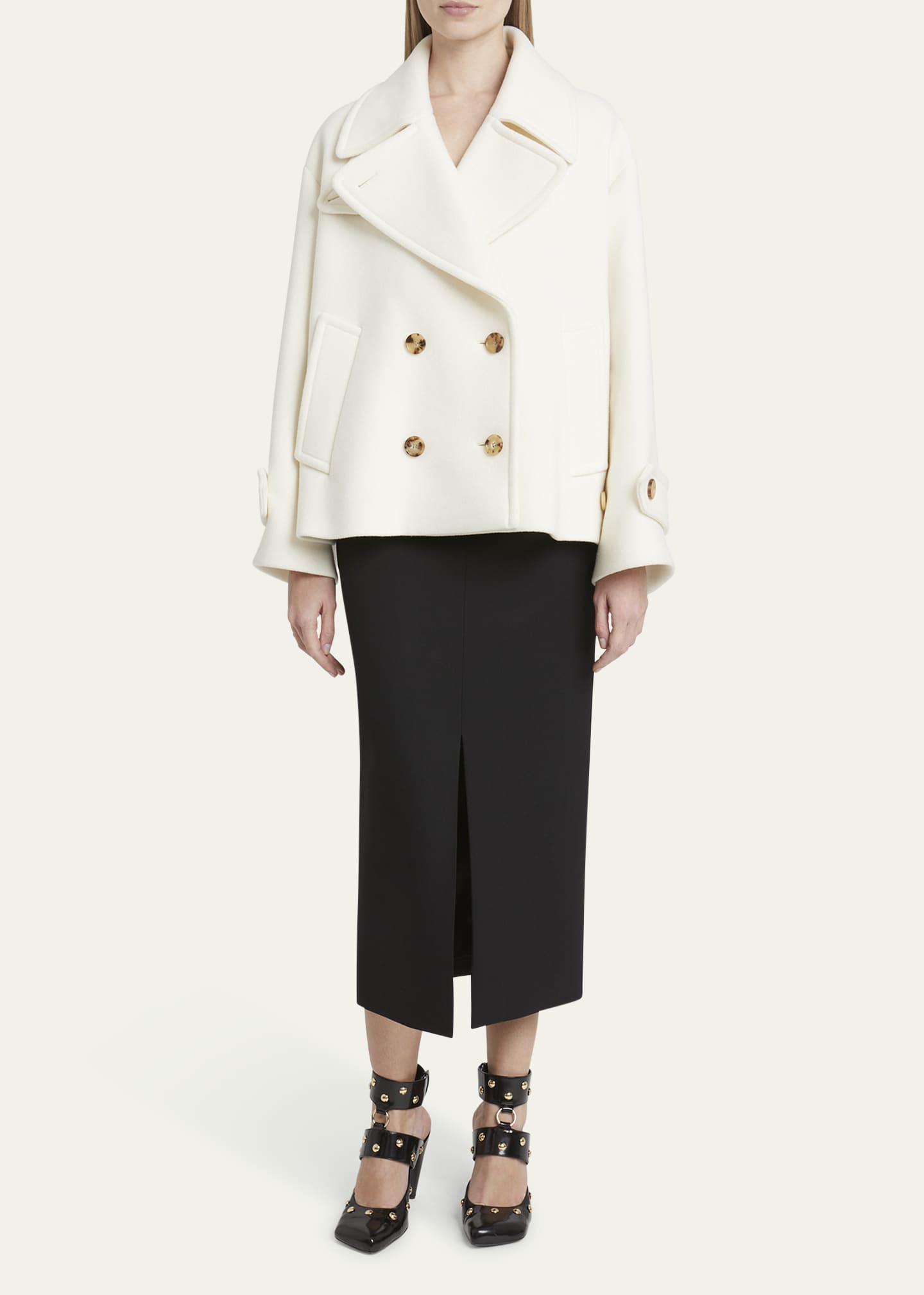 コート CHLOE Double-breasted wool-crepe coat Chloé Fitted Long Double Breasted Coat In Wool Crêpe | Chloé TJ