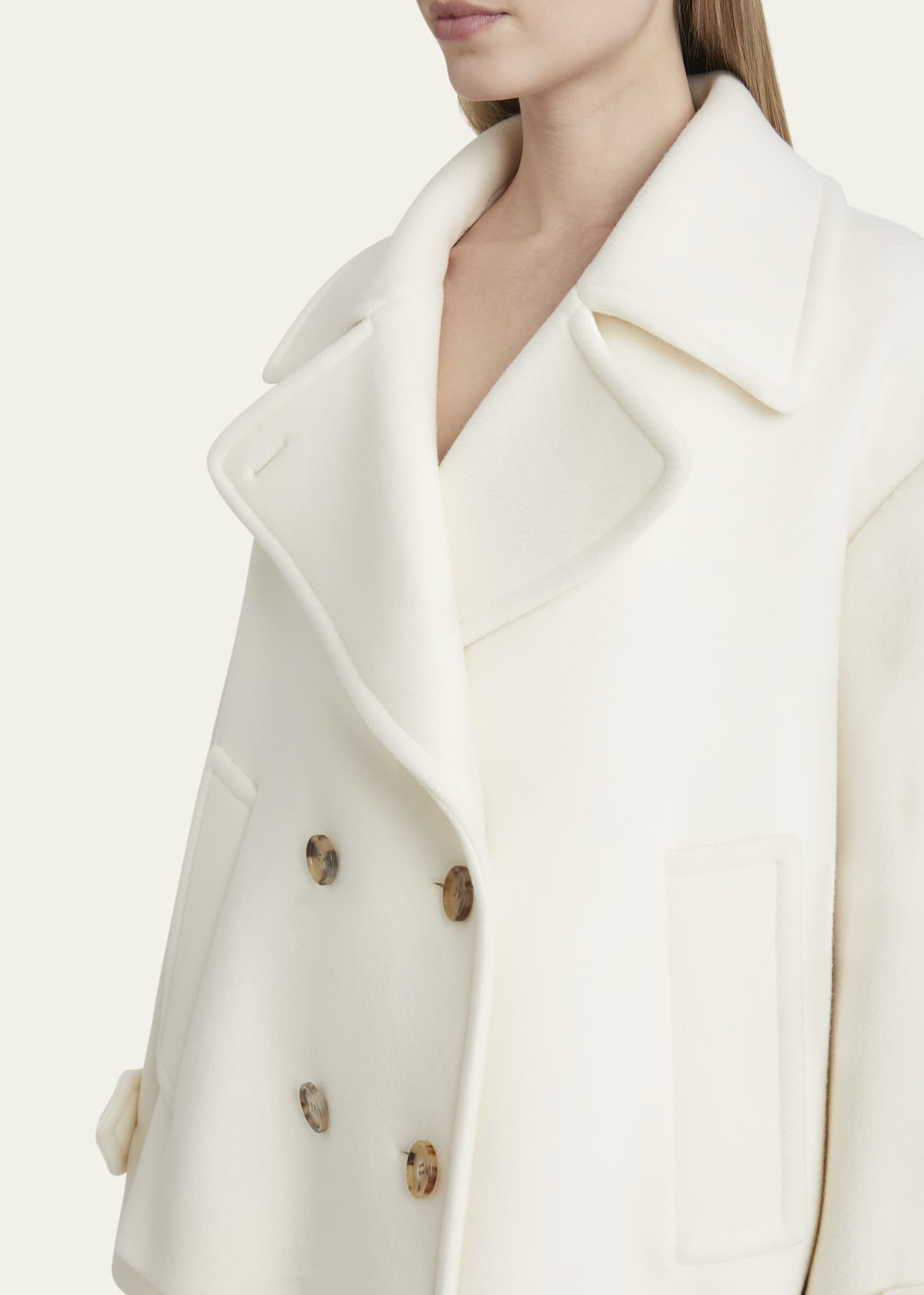 Chloe Double-Breasted Soft Wool Pea Coat - Bergdorf Goodman