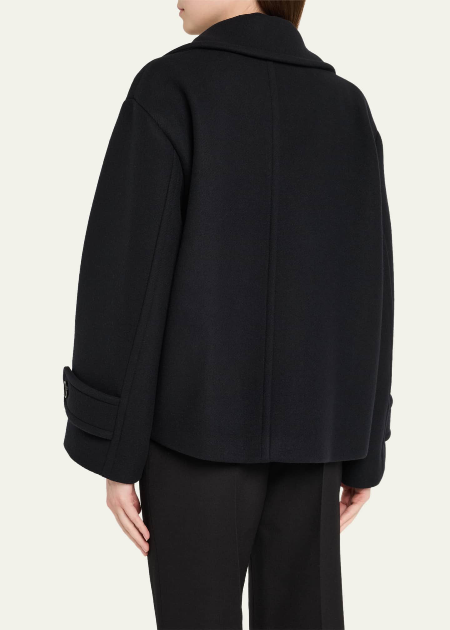 Chloe Double-Breasted Soft Wool Pea Coat Image 3 of 5