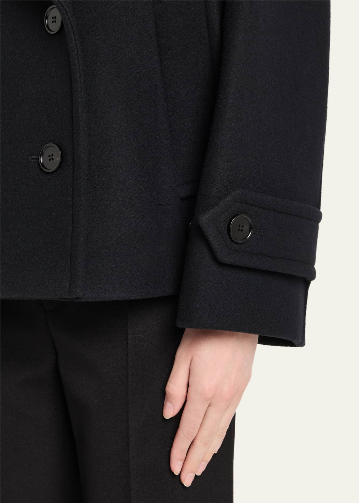 Chloe Double-Breasted Soft Wool Pea Coat Image 5 of 5