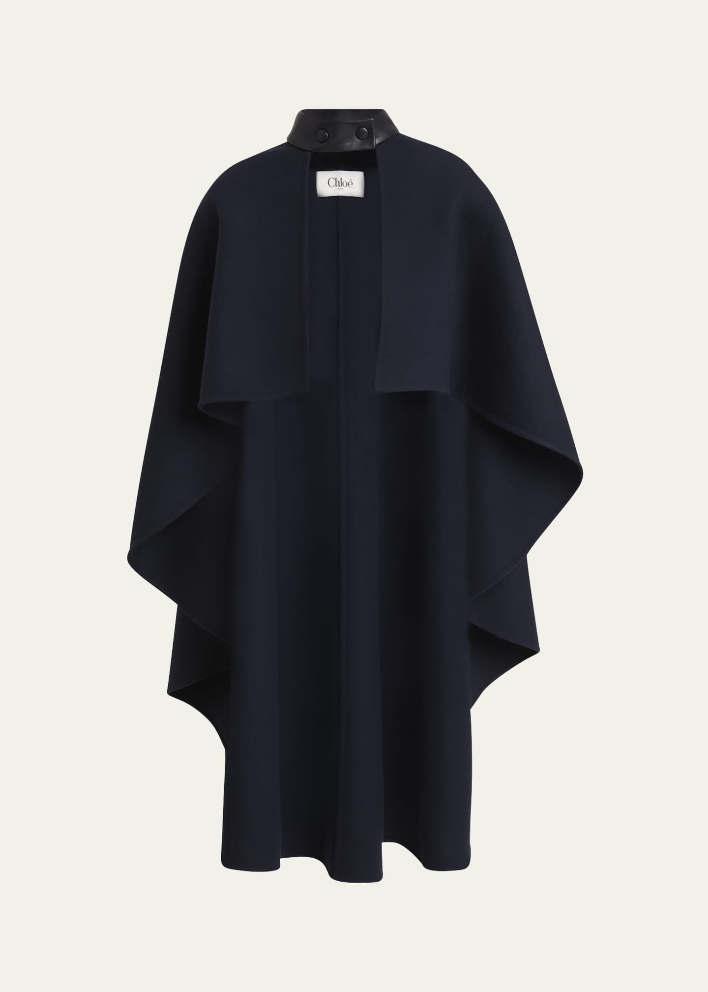 Chloe Leather Strap Double Face Wool Cape Midnight Women s 6 Scarves Wraps Capes
