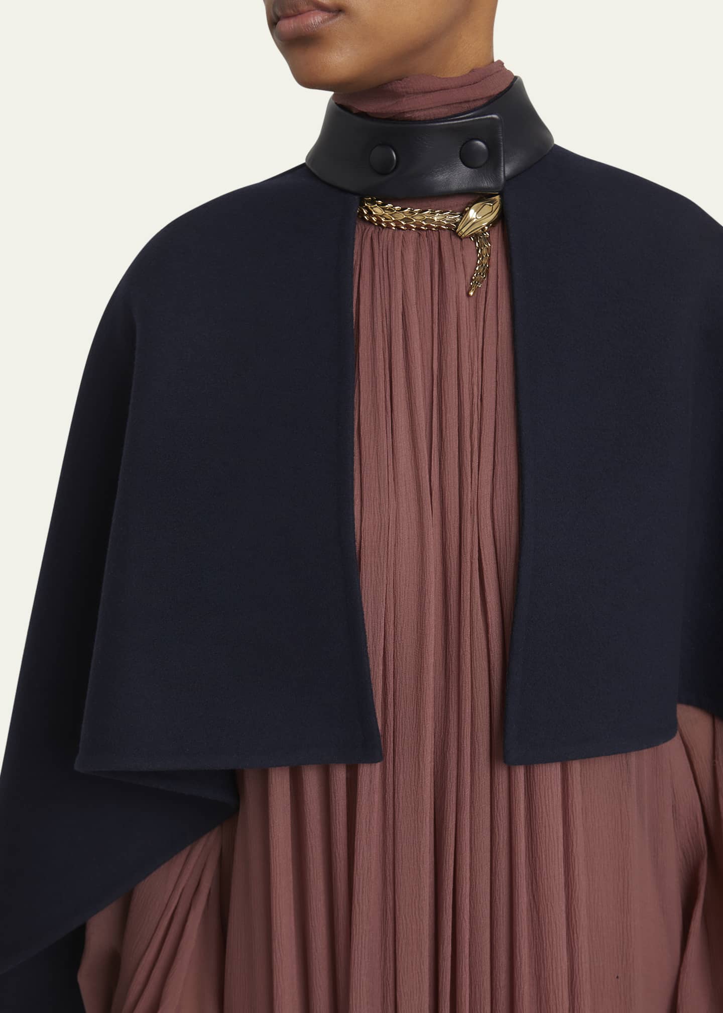 ポンチョ・ケープ Chloe Wool And Cashmere Oversized Cape Chloe Leather Strap Double Face Wool Cape - Bergdorf Goodman