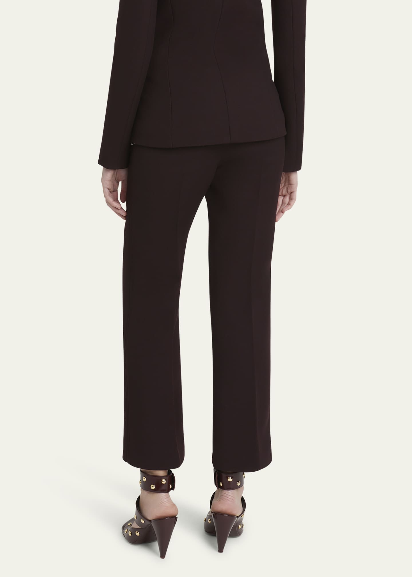 Chloe Flared Crop Cavalry Wool Trousers Image 3 of 5