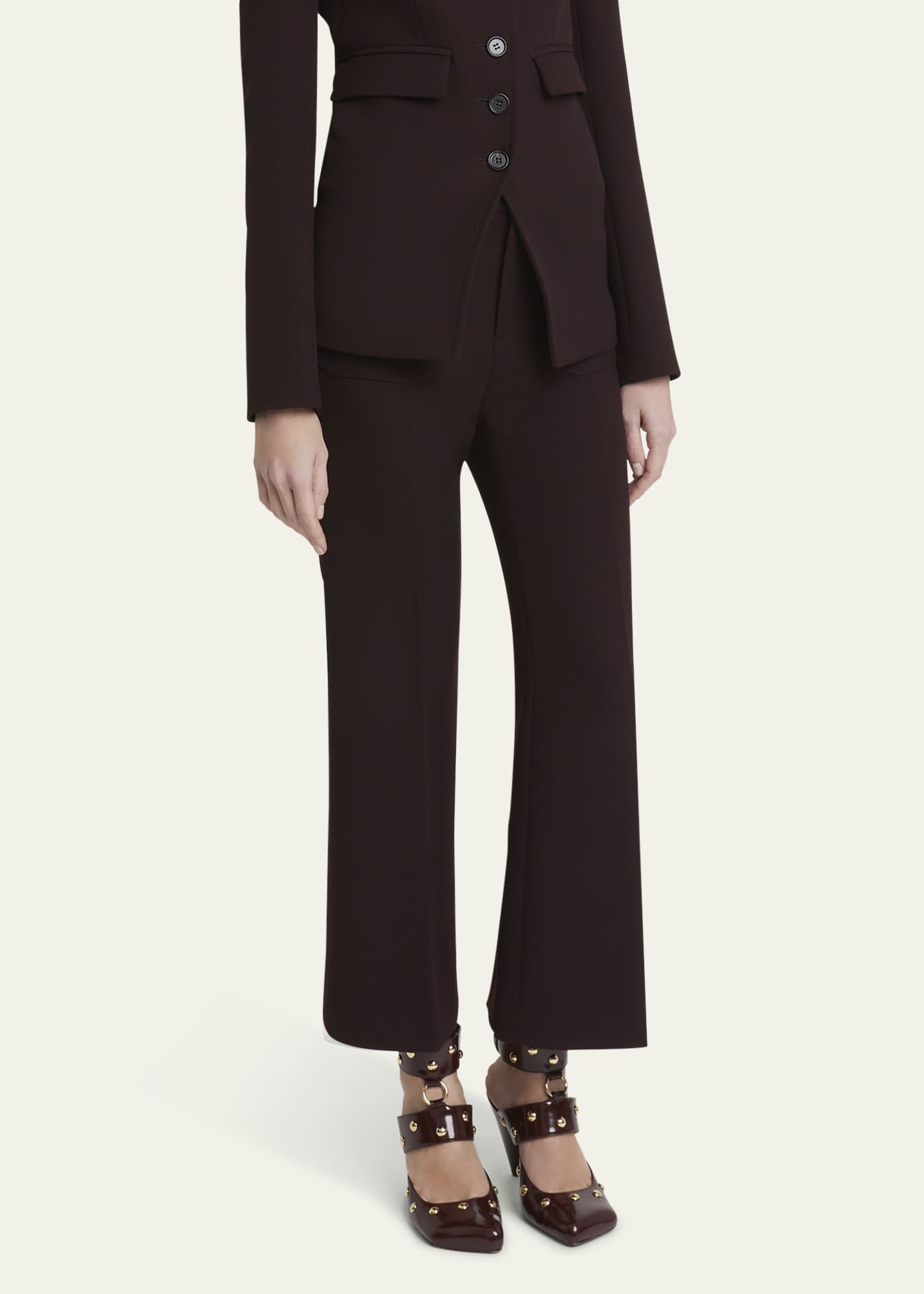 Chloe Flared Crop Cavalry Wool Trousers Image 4 of 5