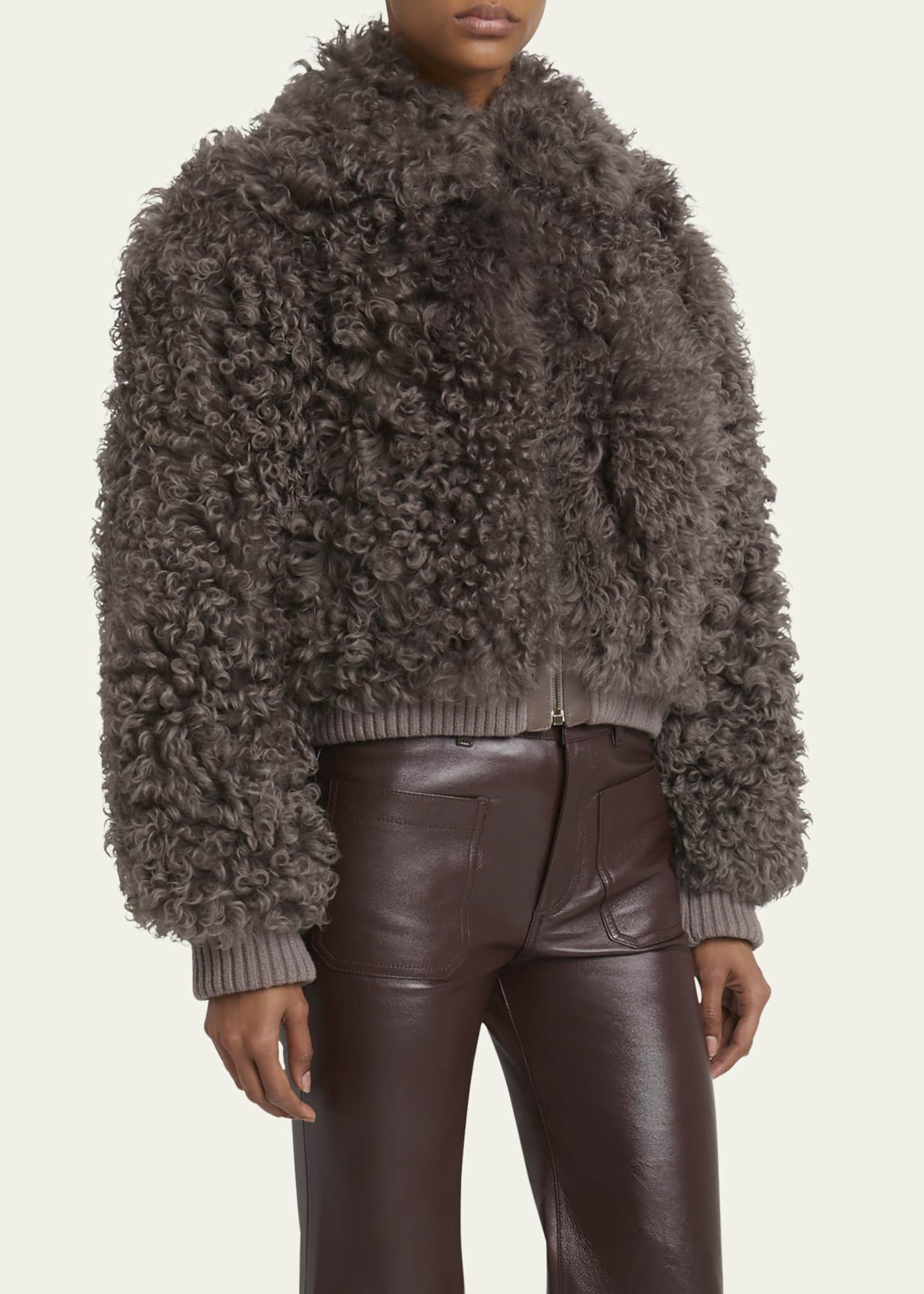 Chloe Curly Shearling Jacket Image 4 of 5