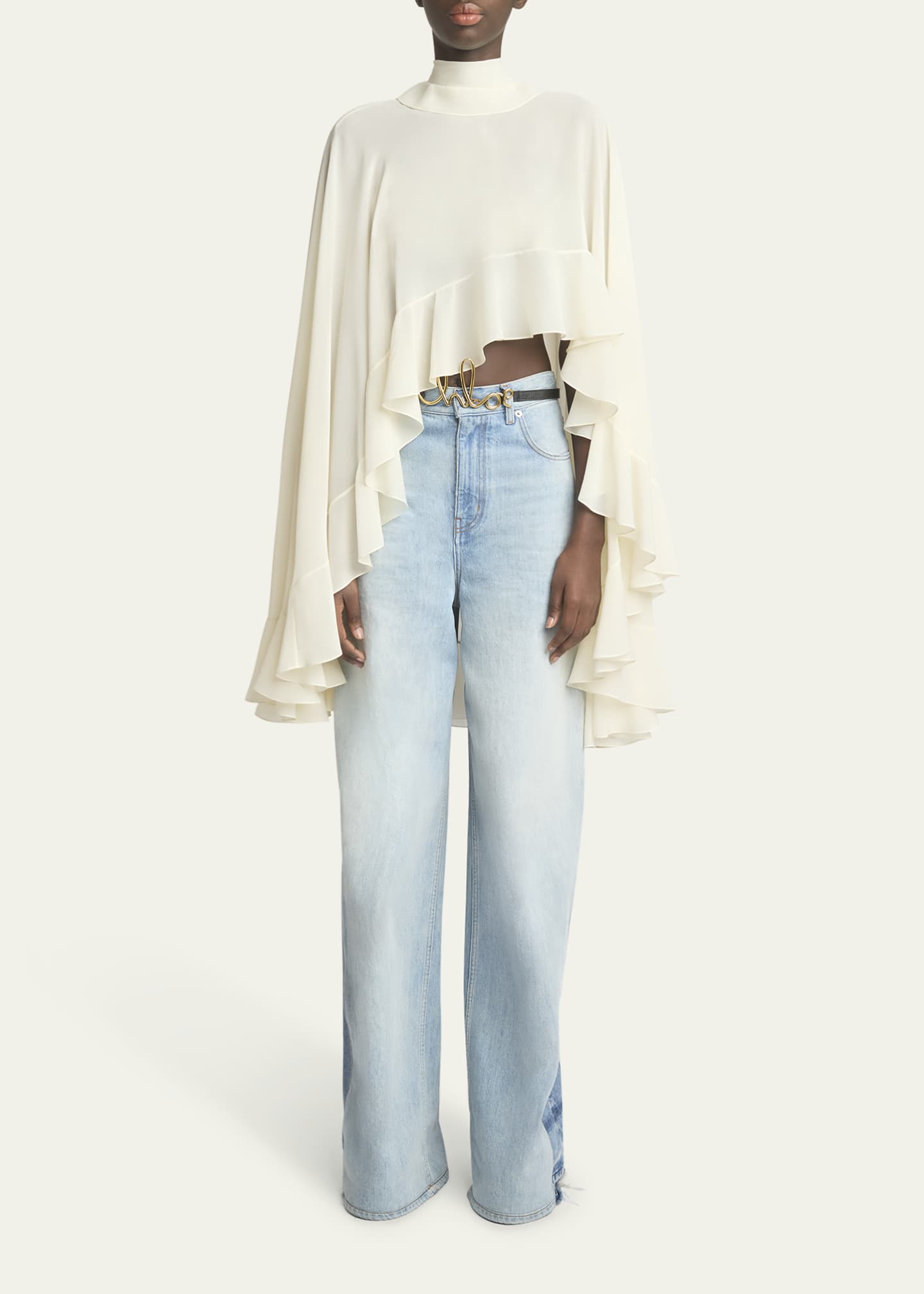 Chloe Denim Wide Leg Trousers Image 2 of 5