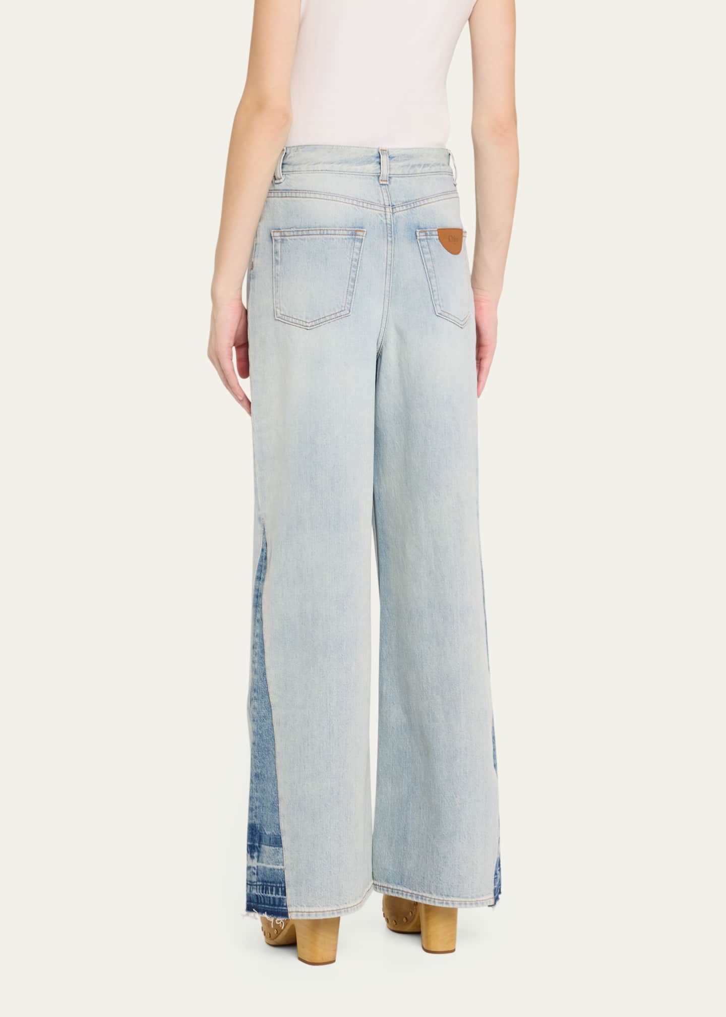Chloe Denim Wide Leg Trousers Image 3 of 5