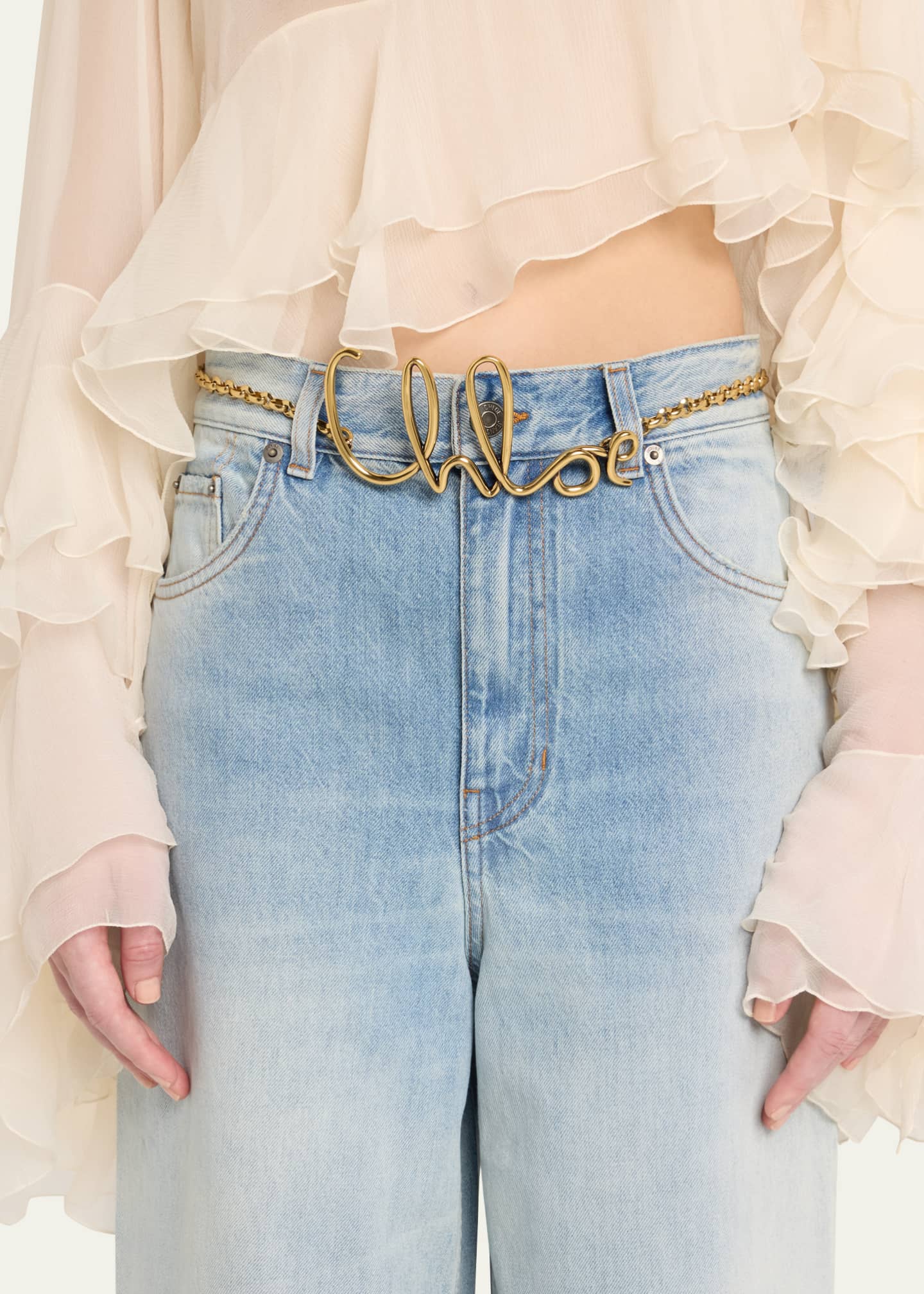 Chloe Logo Brass Chain Belt Image 2 of 4
