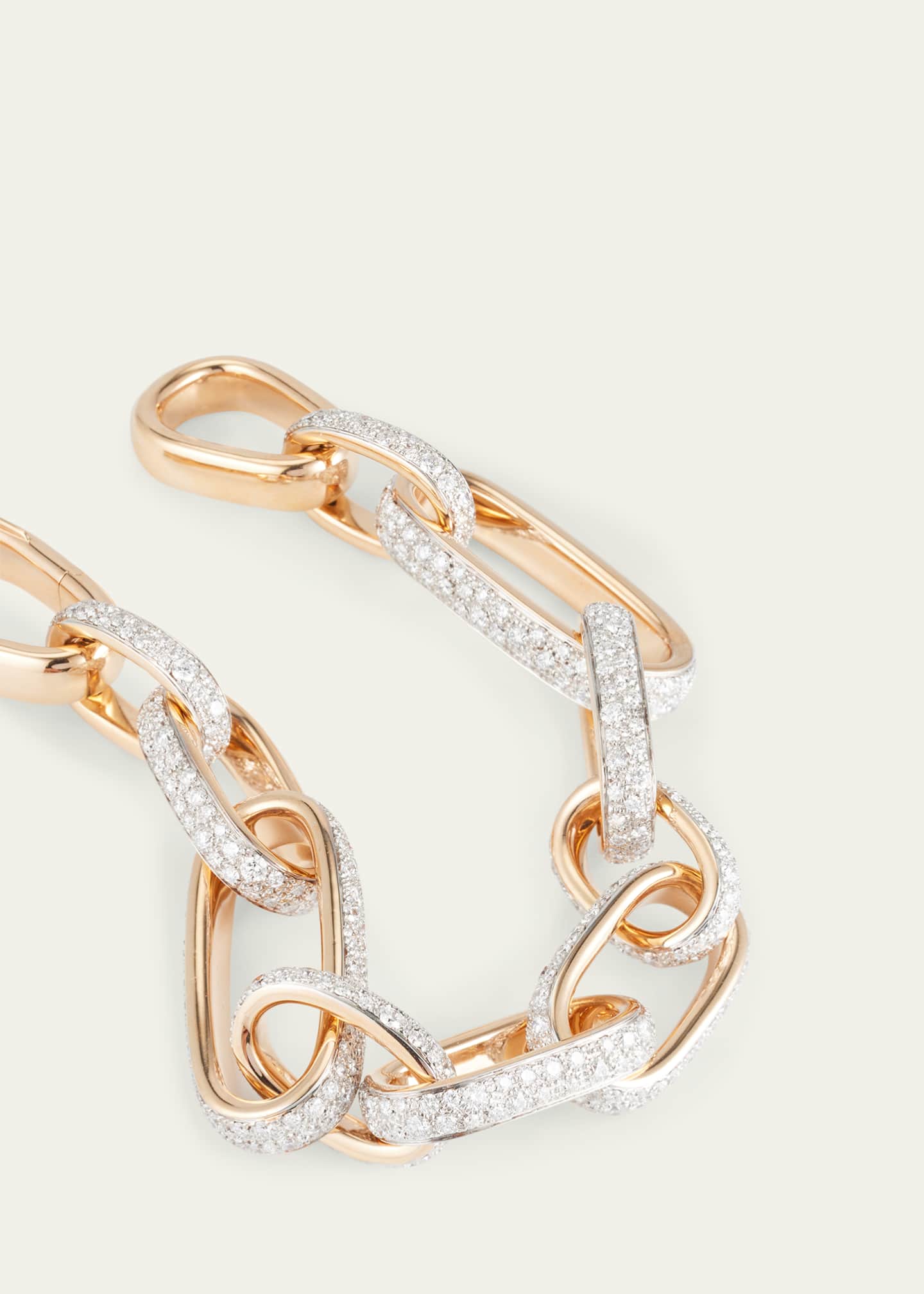 Pomellato Iconica 18K Rose Gold Diamond Full Pave Slim Link Bracelet Image 3 of 4