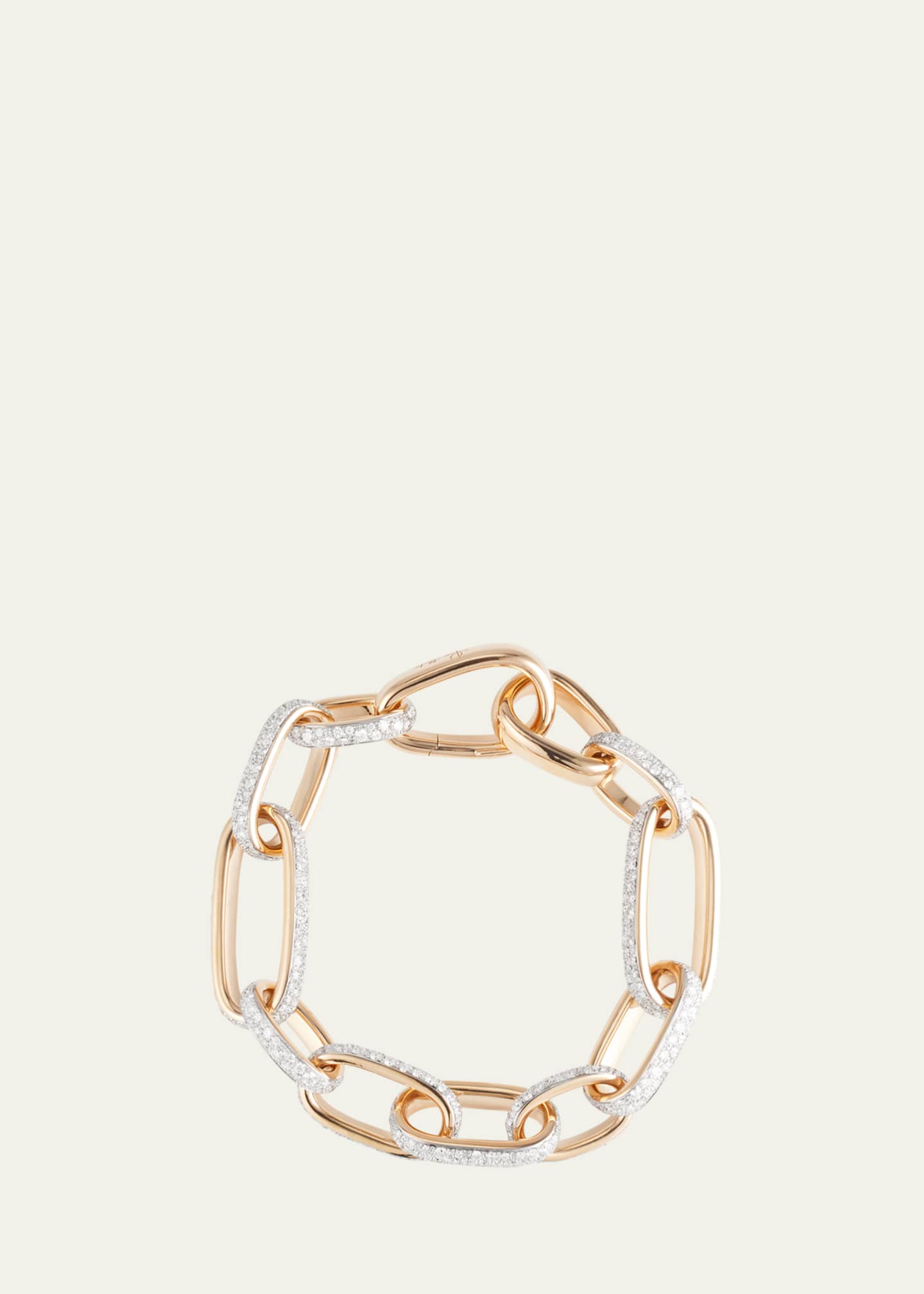 Pomellato Iconica 18K Rose Gold Diamond Full Pave Slim Link Bracelet Image 1 of 4