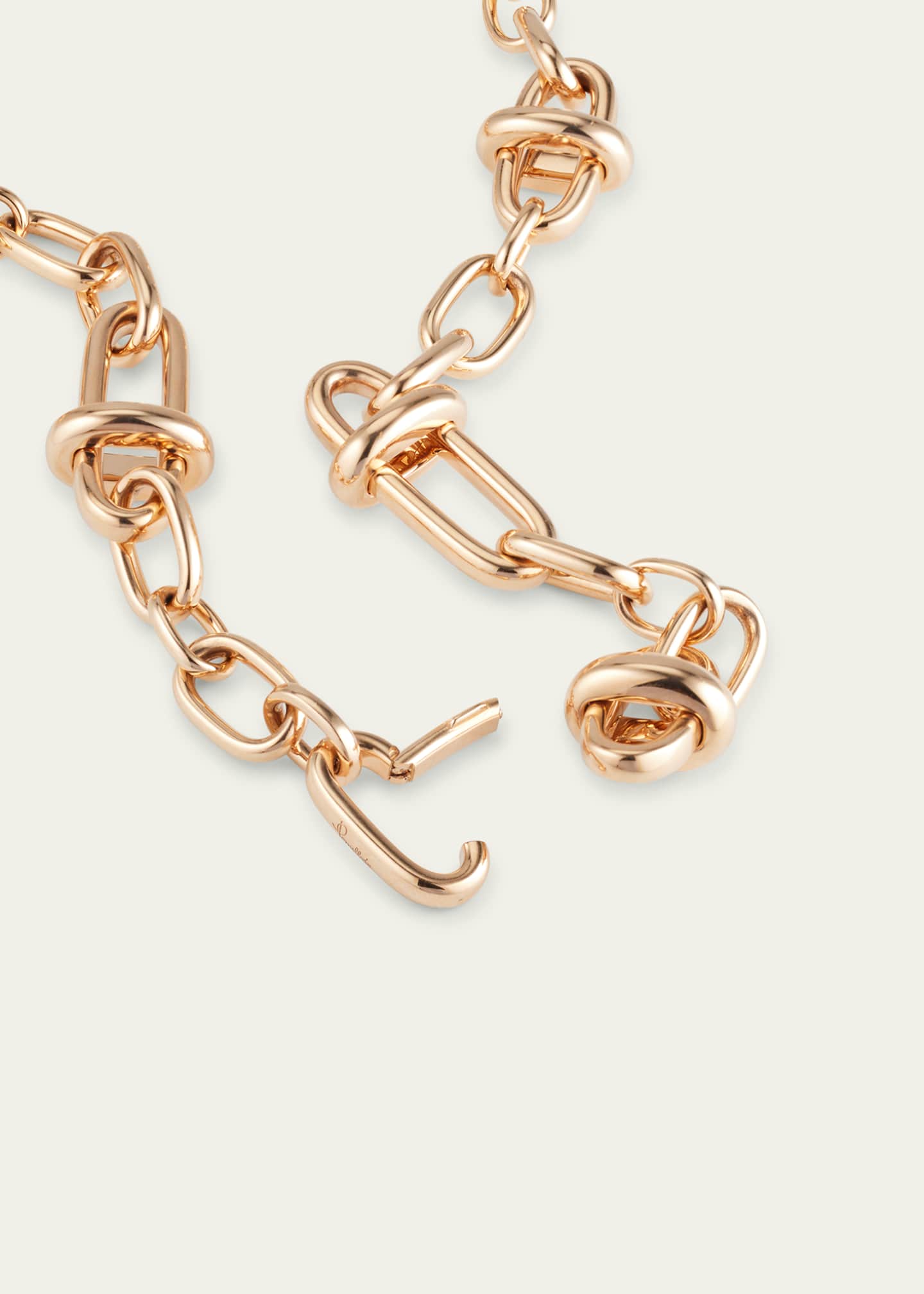 Pomellato Iconica 18K Rose Gold Cross Bar Link Necklace Image 4 of 4