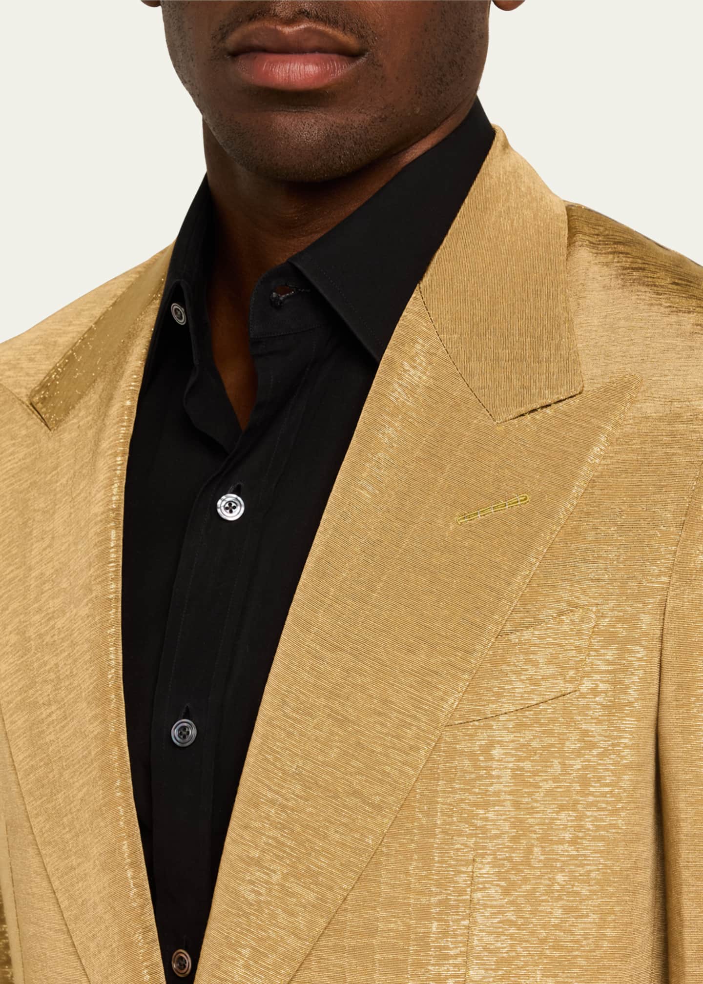 TOM FORD Men's Shelton Metallic Slub Moire Cocktail Jacket Image 5 of 5