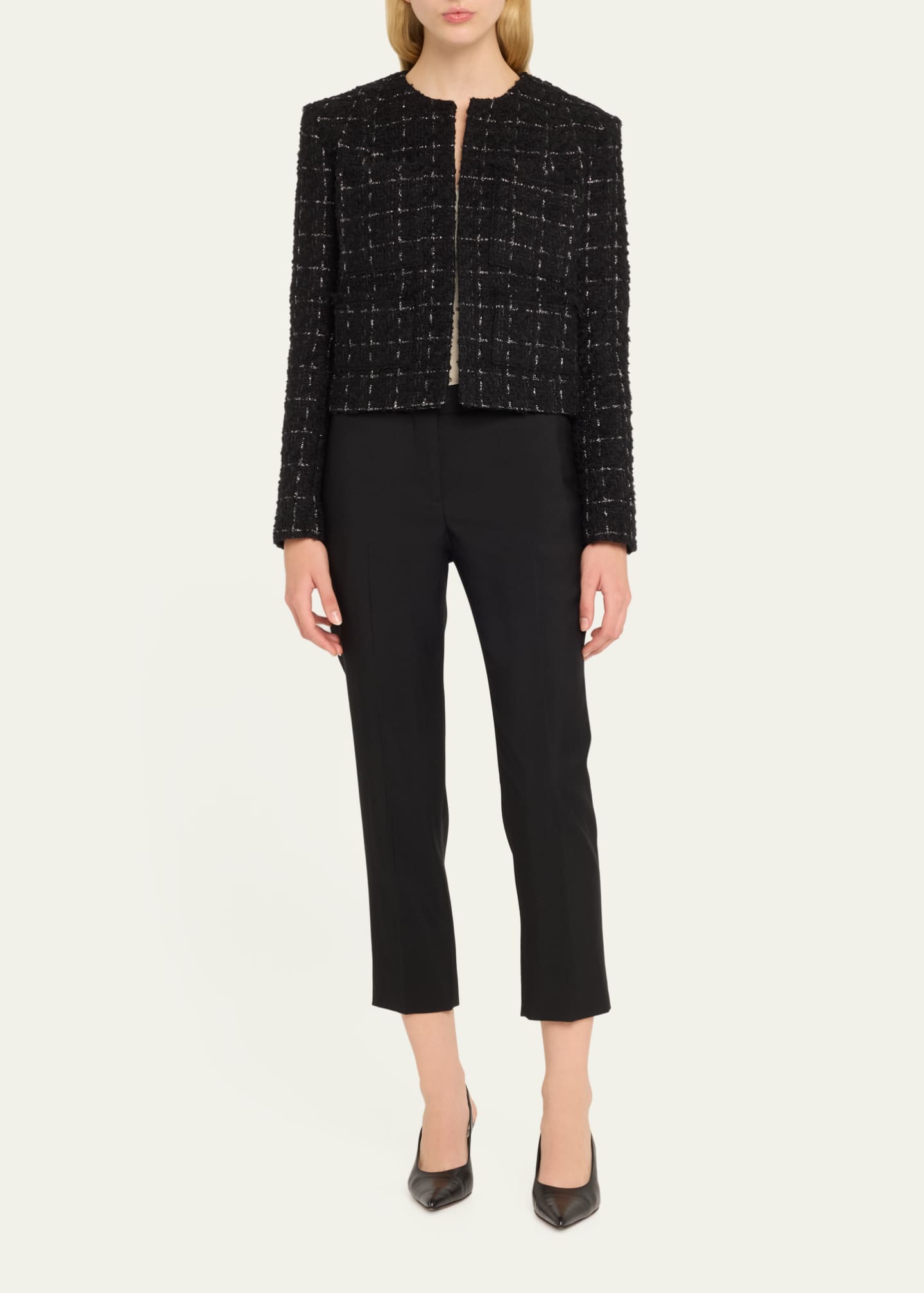 Iro Malano Tailored Check Tweed Jacket Image 2 of 5