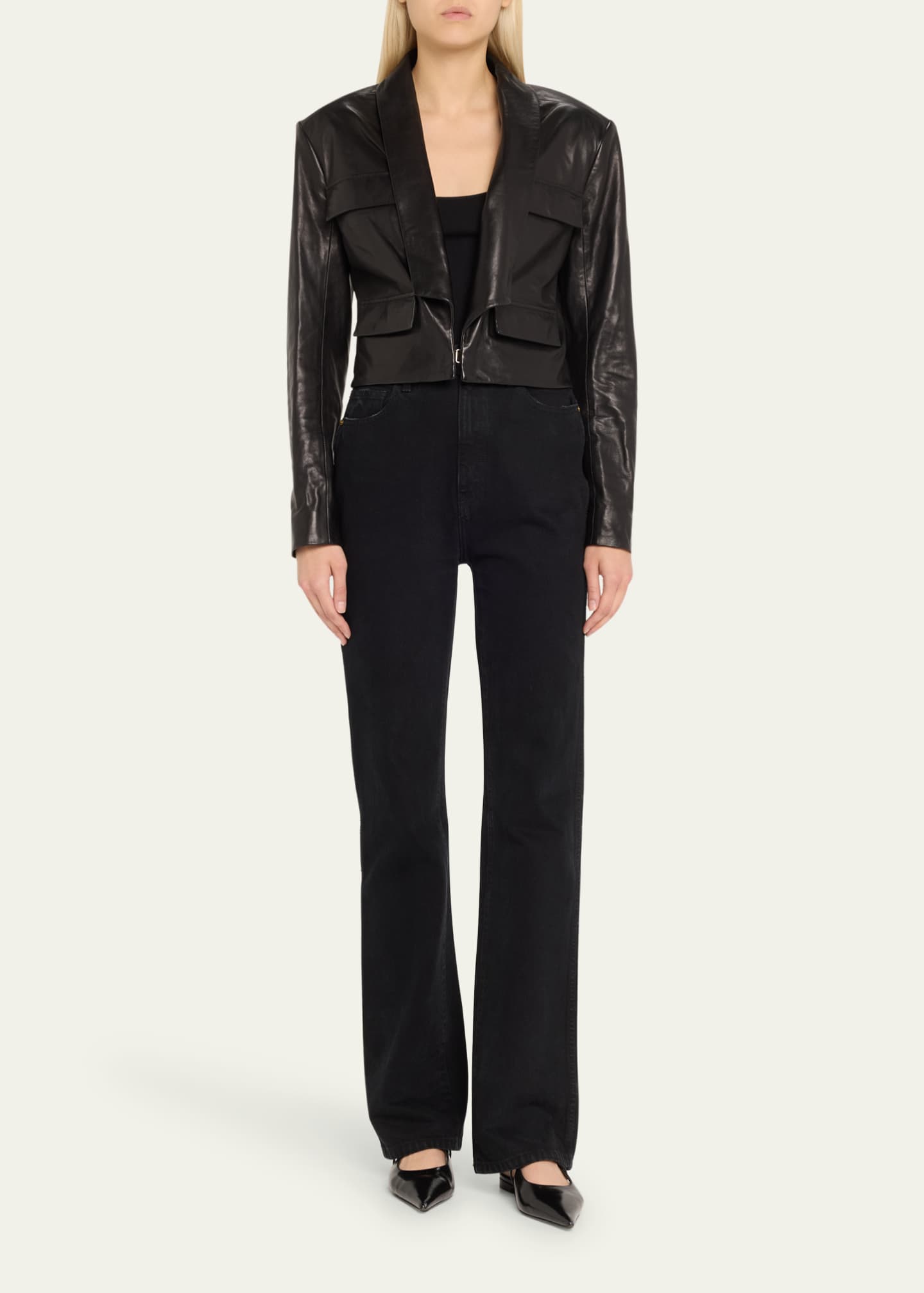 Iro Cybele Cropped Leather Jacket Image 2 of 5