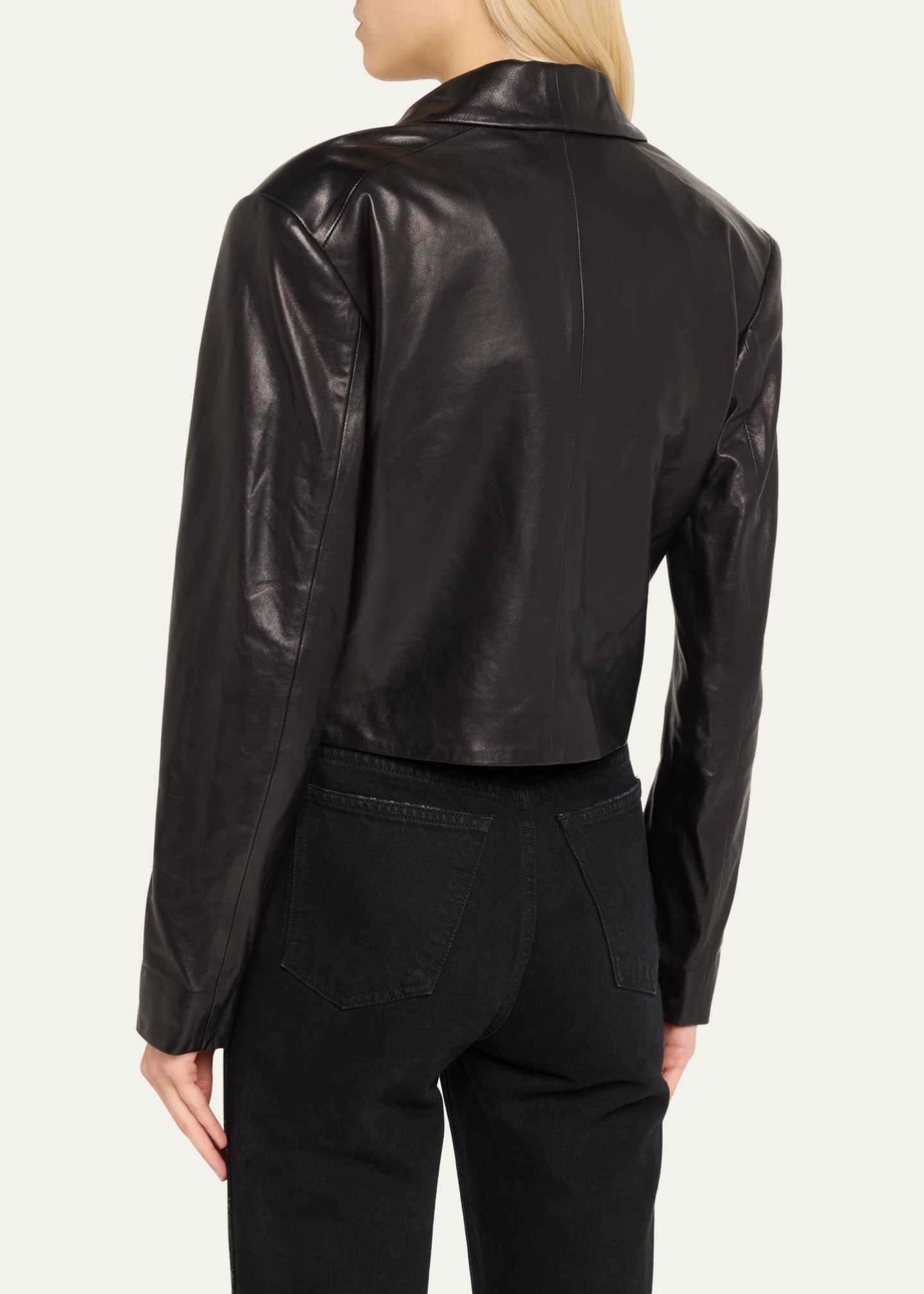 Iro Cybele Cropped Leather Jacket Image 3 of 5