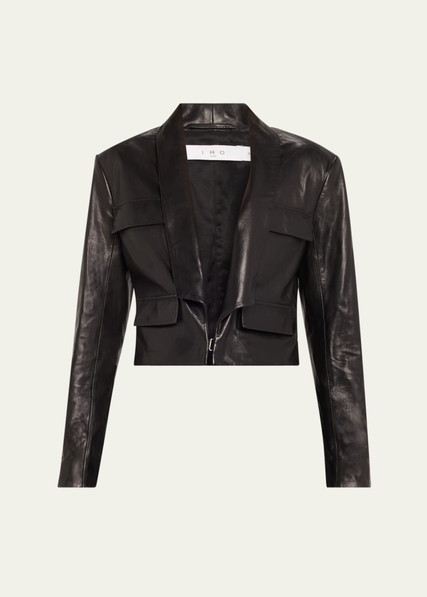 Iro Cybele Cropped Leather Jacket Image 1 of 5