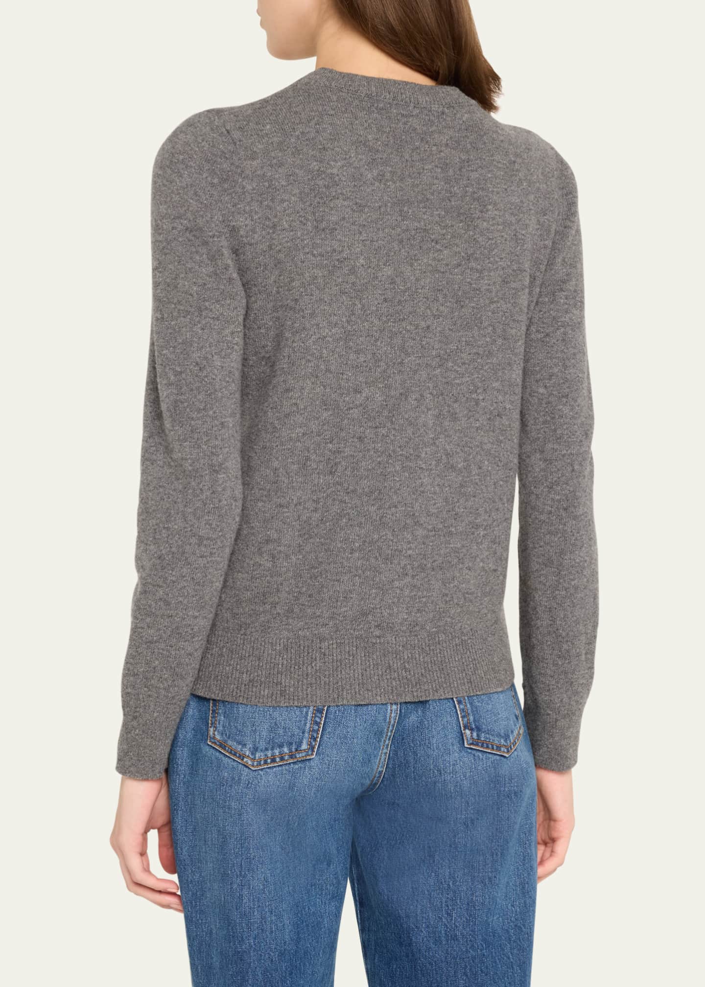 Oscar de la Renta Orchid Embroidered Wool Sweater Image 3 of 5