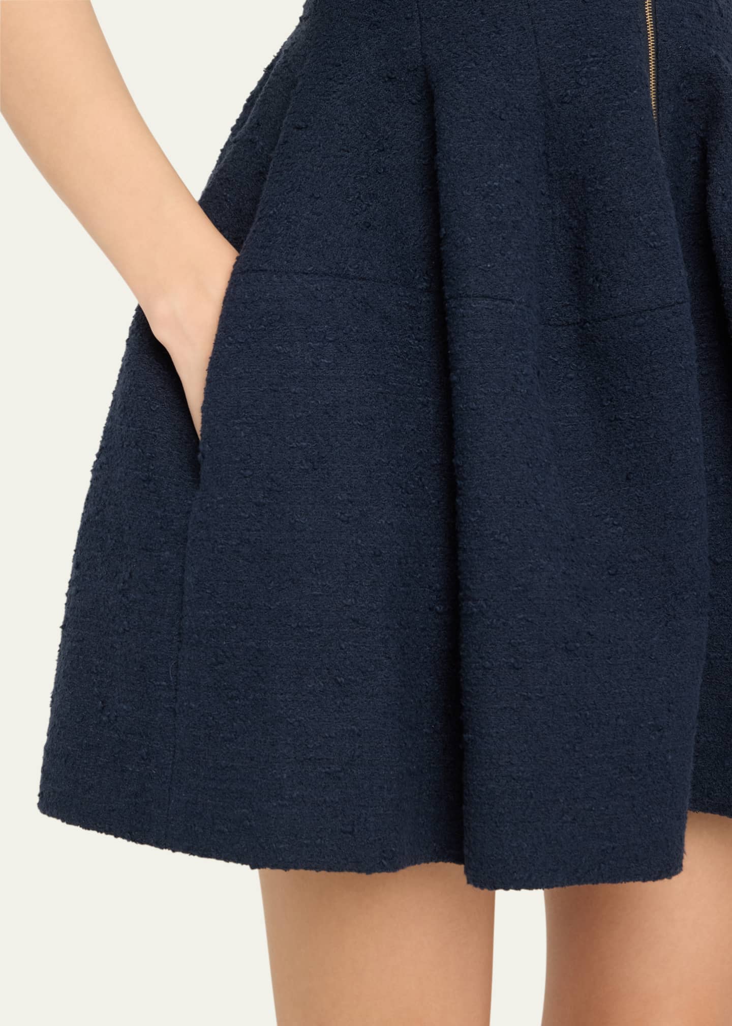 Oscar de la Renta Zip Front Wool Tweed Mini Dress Image 5 of 5