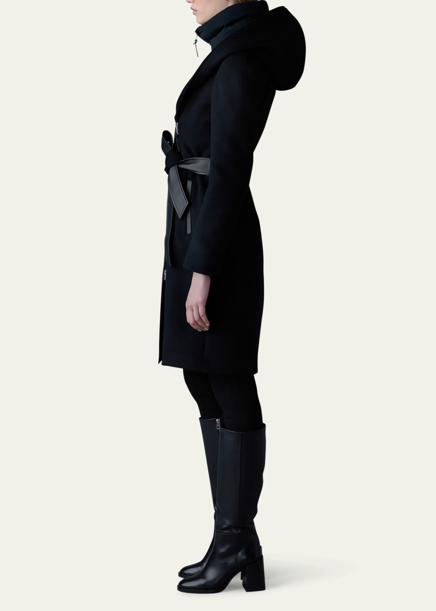 Mackage Shia 2-in-1 Double-Face Wool Coat with Removable Bib Image 4 of 5
