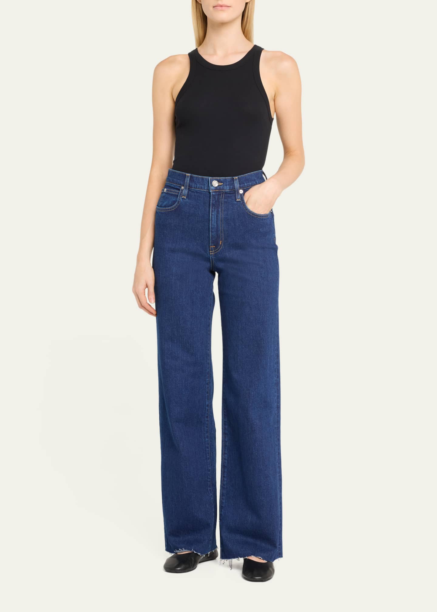 SLVRLAKE Grace Wide-Leg Raw Hem Jeans Image 2 of 5