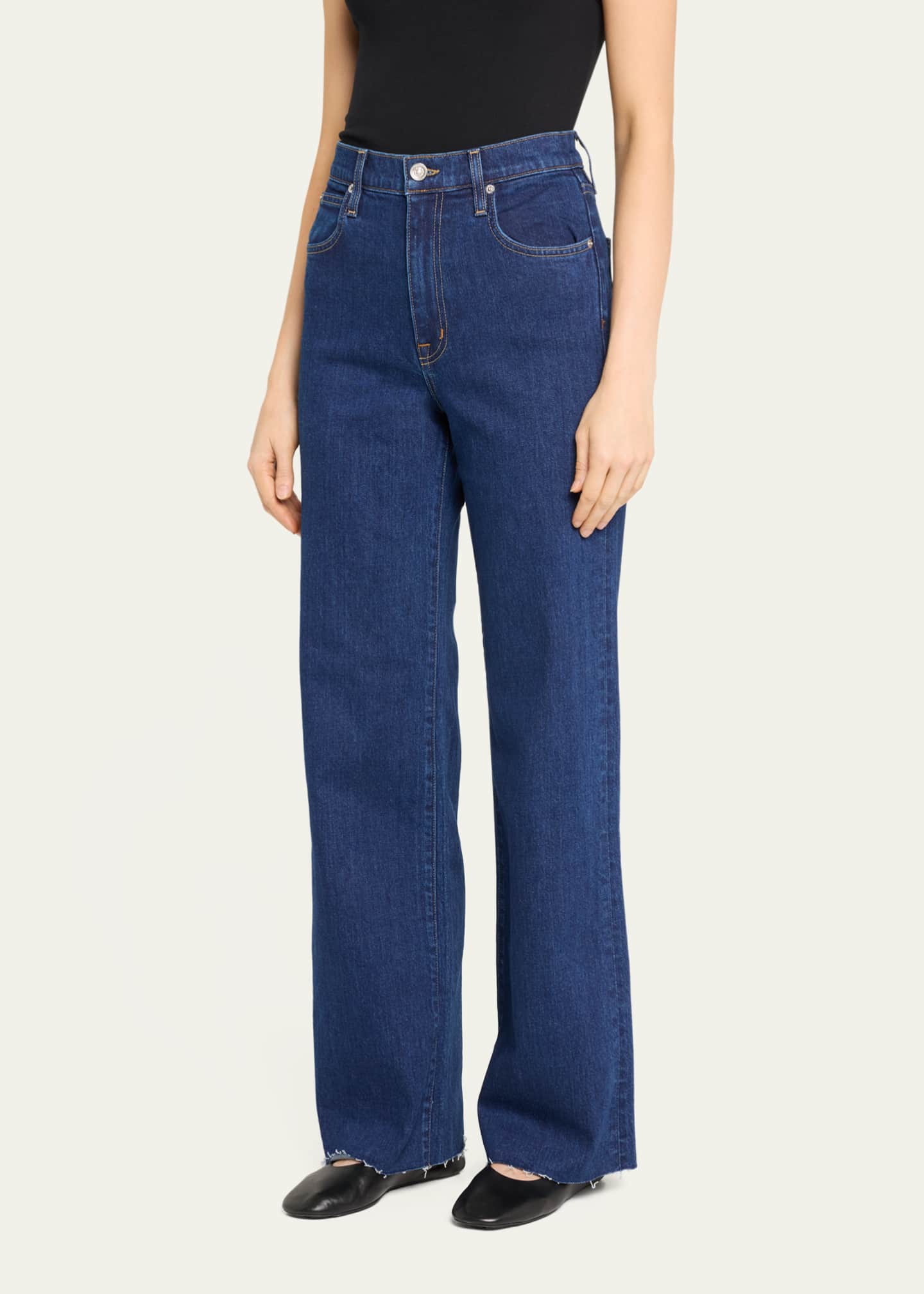 SLVRLAKE Grace Wide-Leg Raw Hem Jeans Image 4 of 5