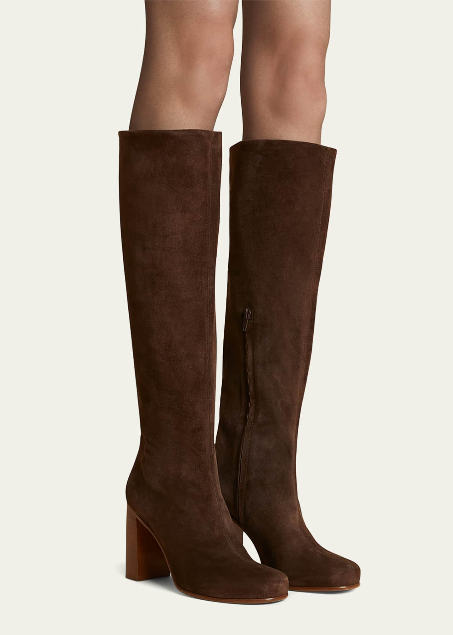 Khaite Willow Suede Knee Boots Image 2 of 4