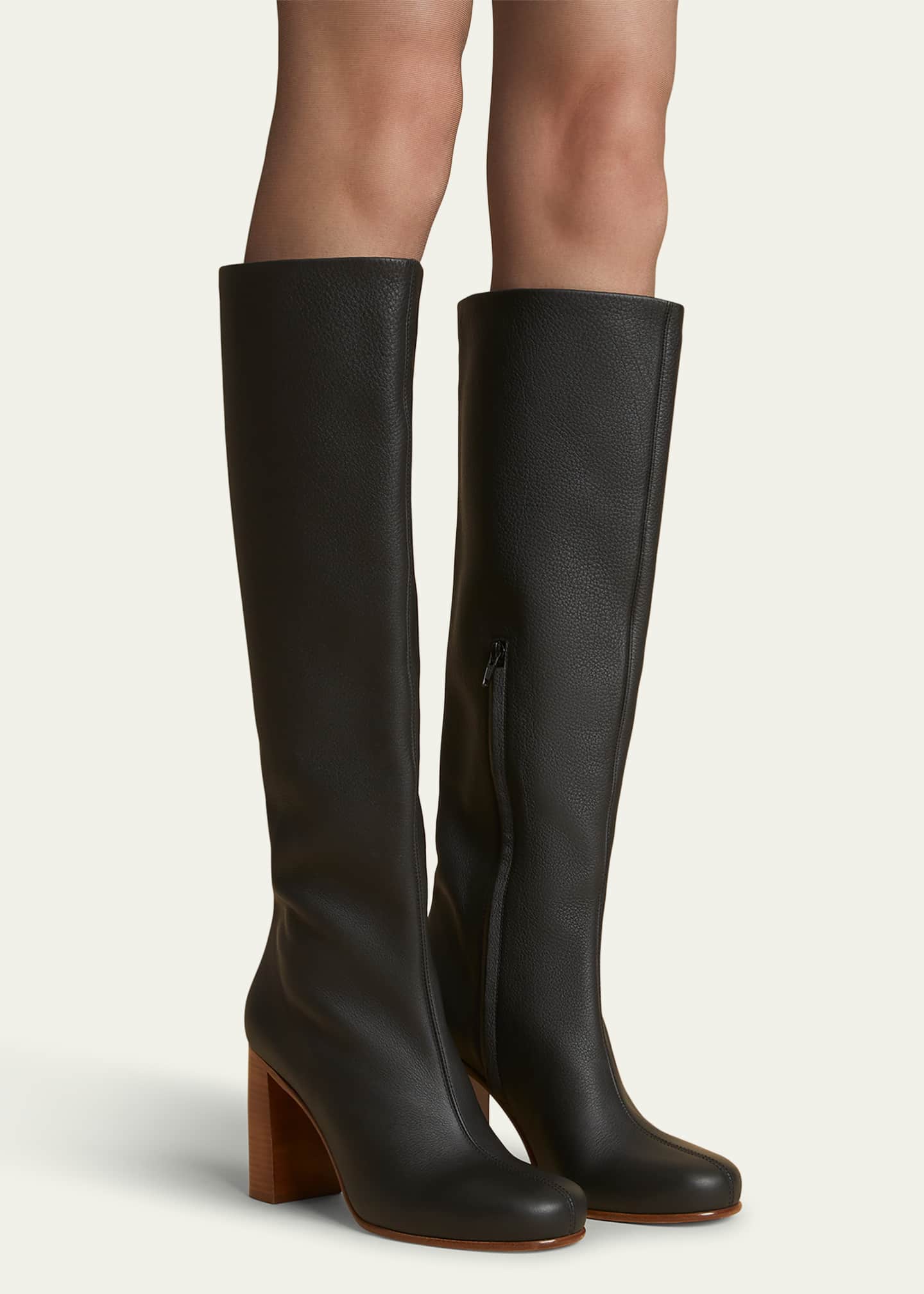 Khaite Willow Leather Knee Boots Image 2 of 5