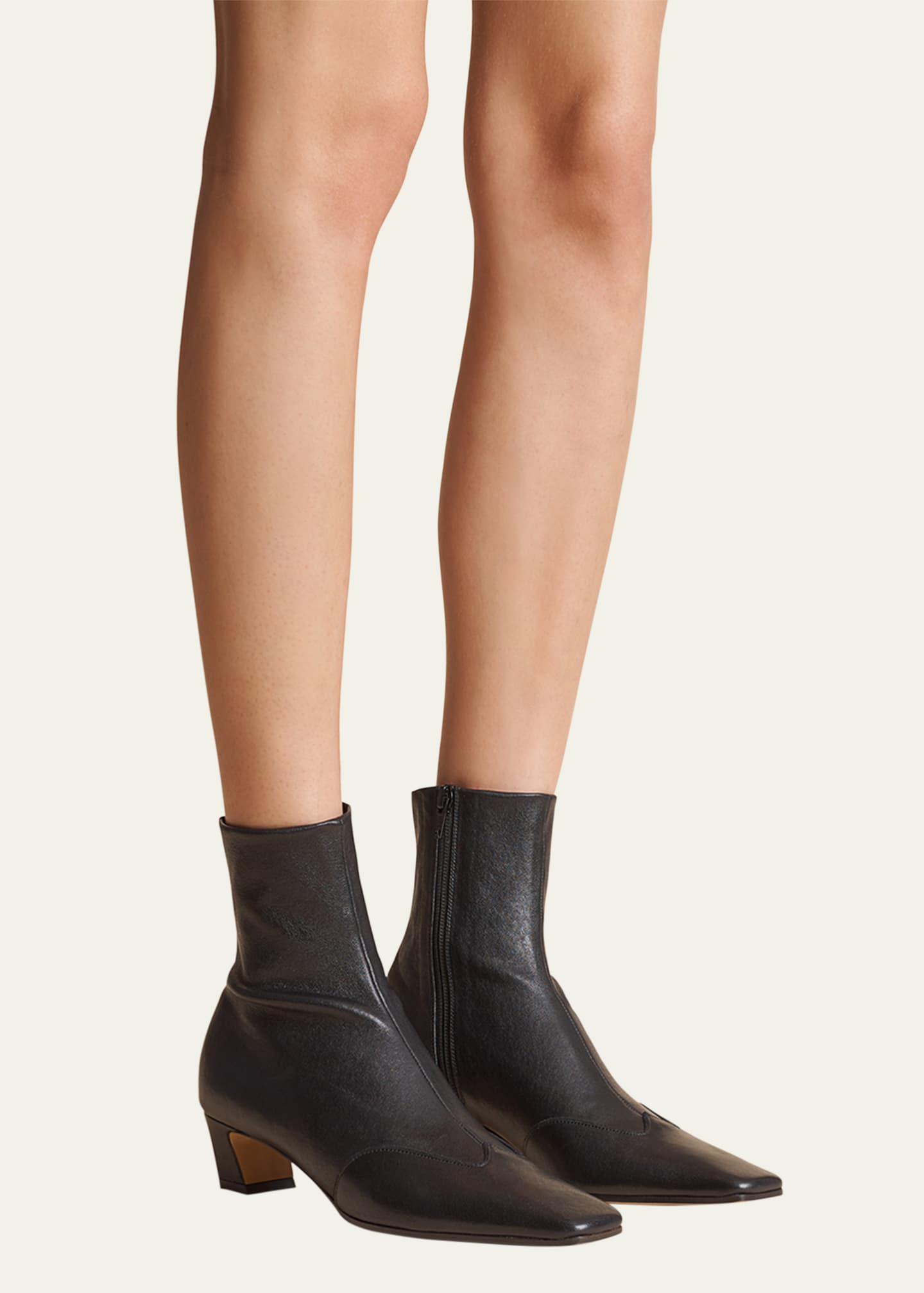 Khaite Nevada Stretch Leather Ankle Booties Image 3 of 5