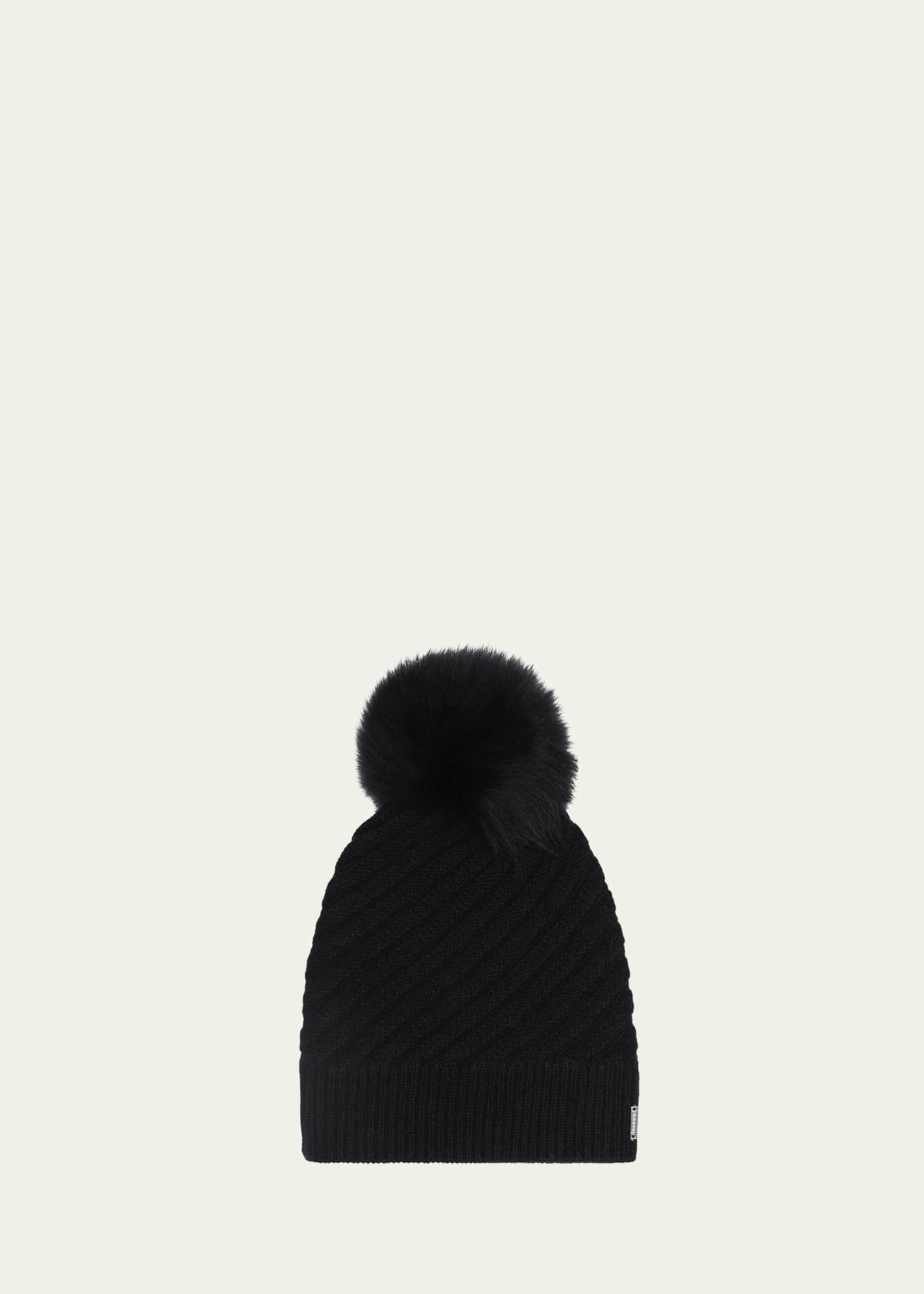 Gorski Select Cashmere Beanie with Lamb Shearling Pom