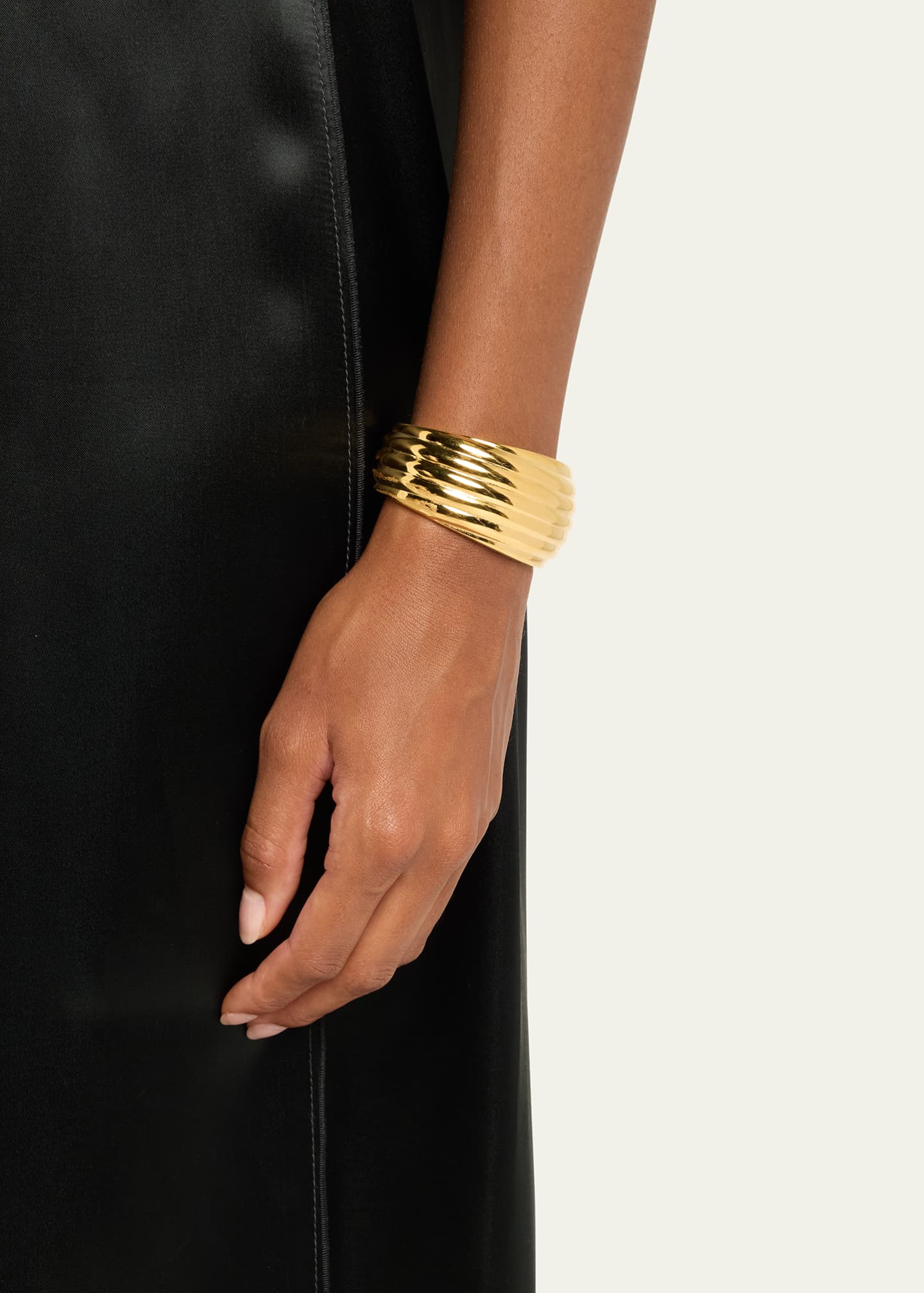 Ben-Amun Gold Plated Lined Thick Cuff Bracelet Image 2 of 4