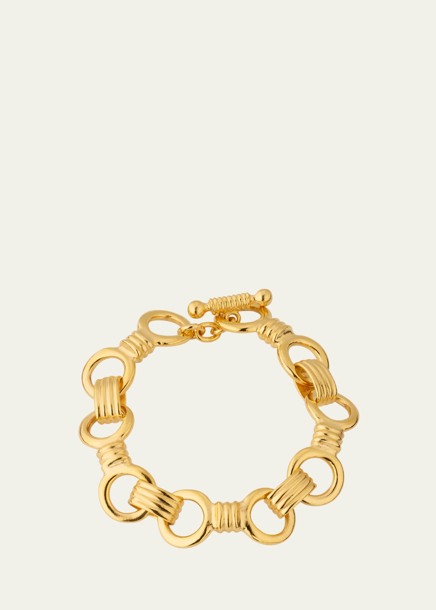 Ben-Amun Gold Plated Nuts and Links Bracelet, 7.5"L Image 1 of 4