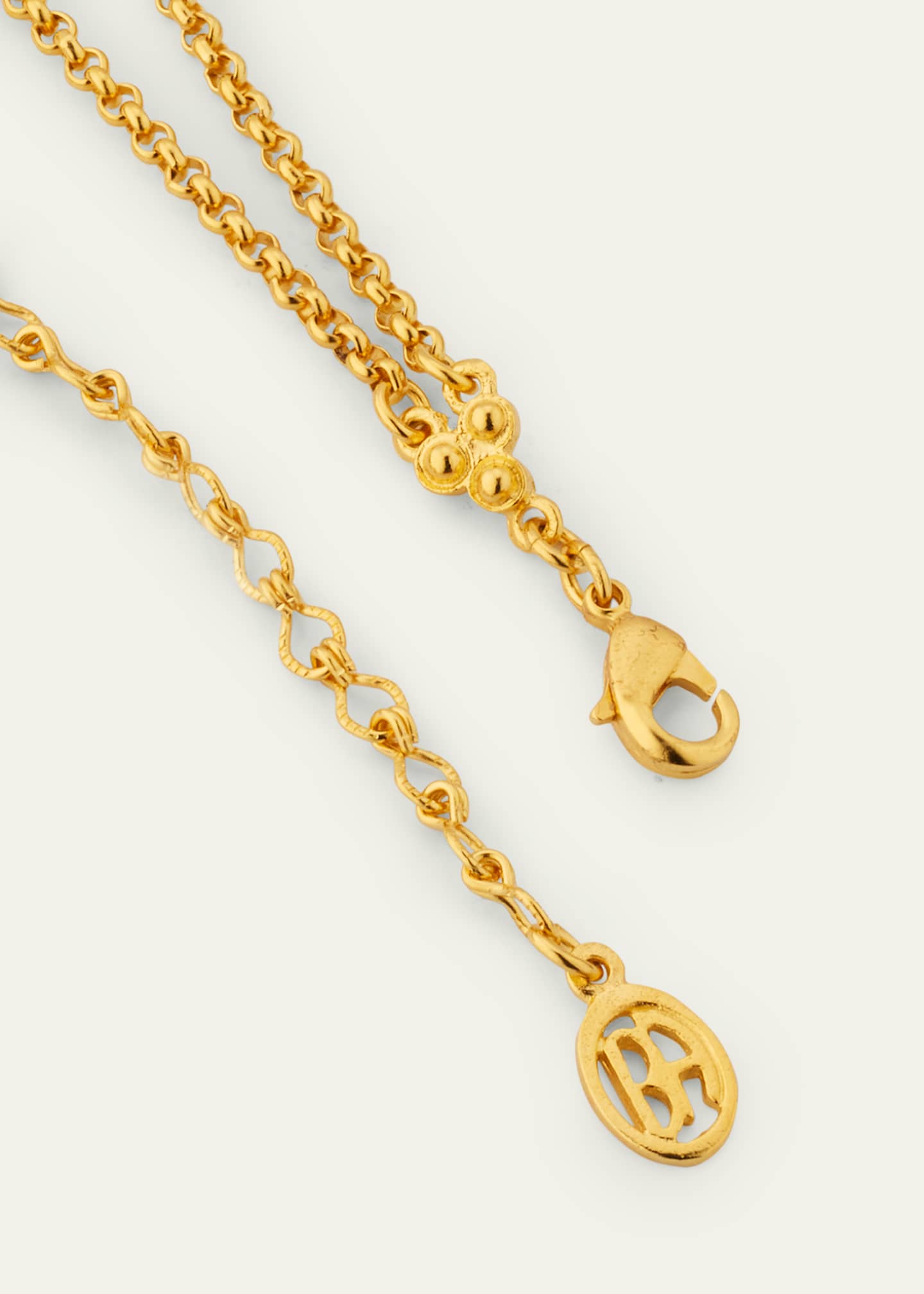 Ben-Amun Gold Plated Chain Necklace with Multicolor Glass Stones, 17"L Image 4 of 4