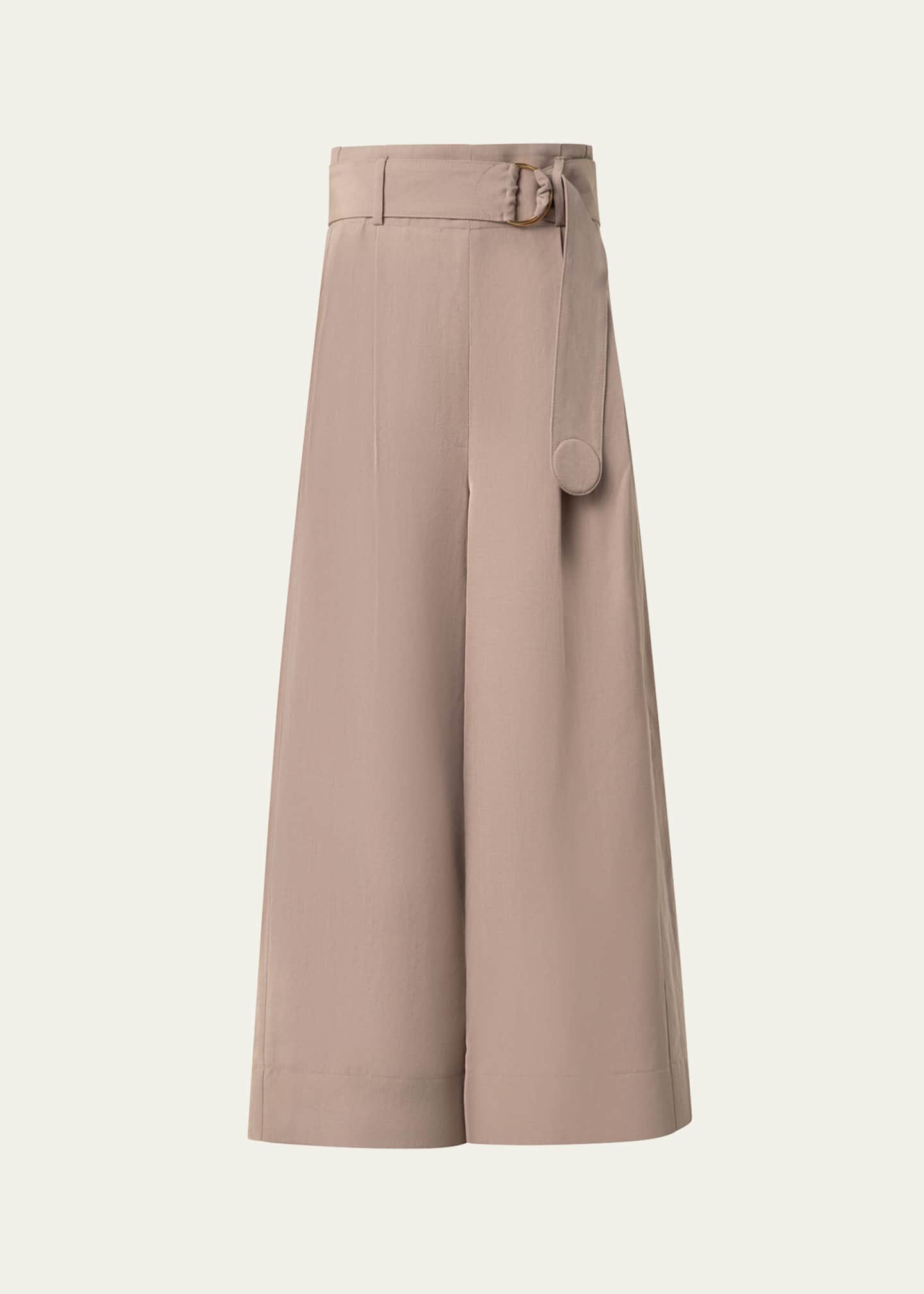 Akris punto Fiorella Belted Wide-Leg Culotte Pants Image 1 of 5