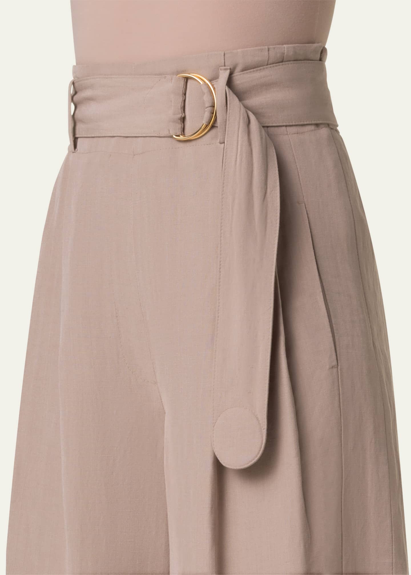 Akris punto Fiorella Belted Wide-Leg Culotte Pants Image 5 of 5