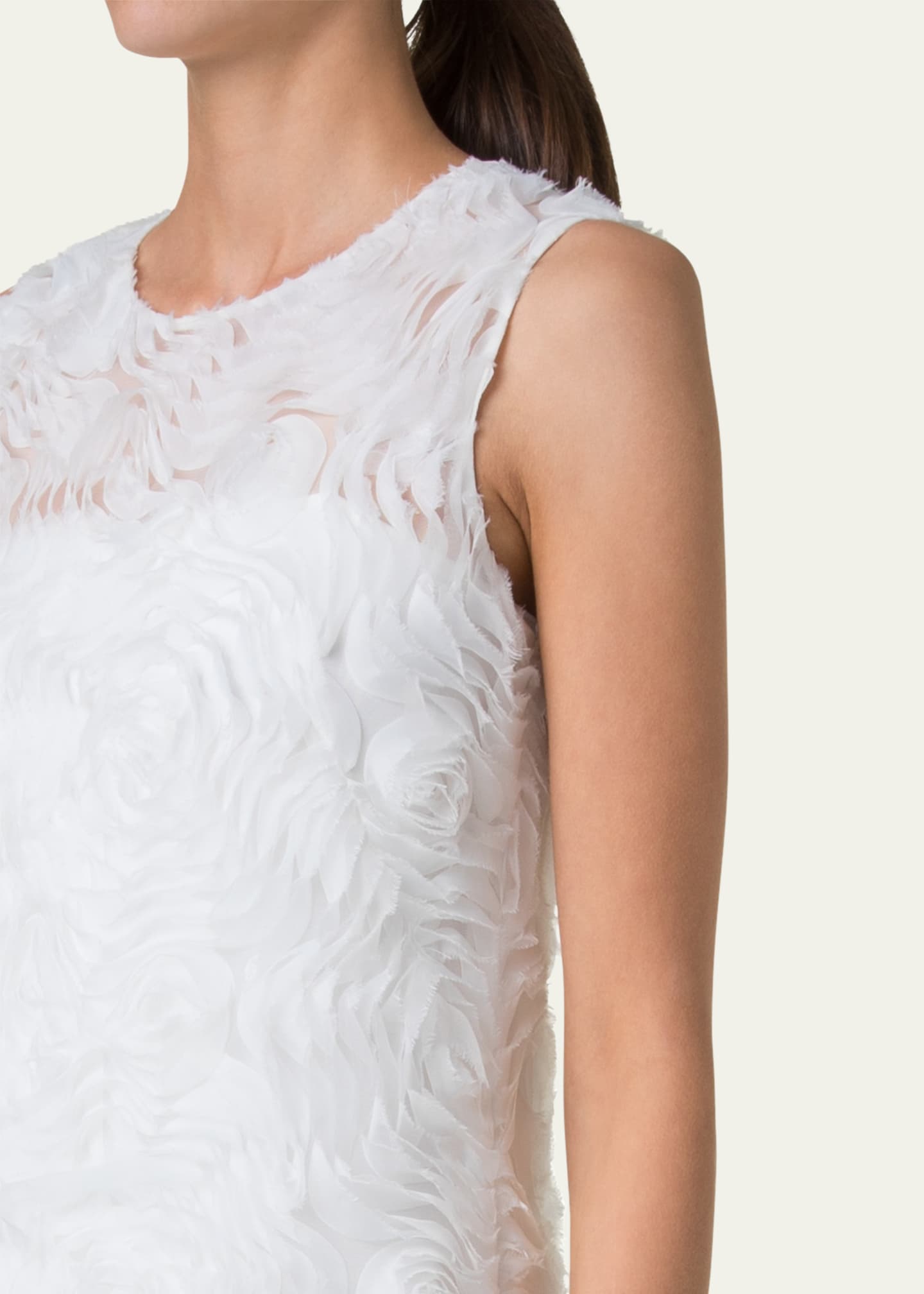 Akris punto 3D Carnation Tulle Embroidered Sleeveless Dress Image 5 of 5