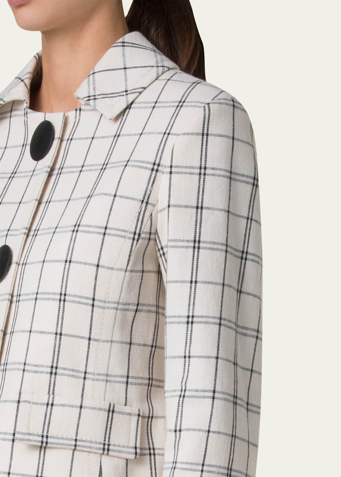 Akris punto Check Cashew Denim Cropped Jacket Image 5 of 5