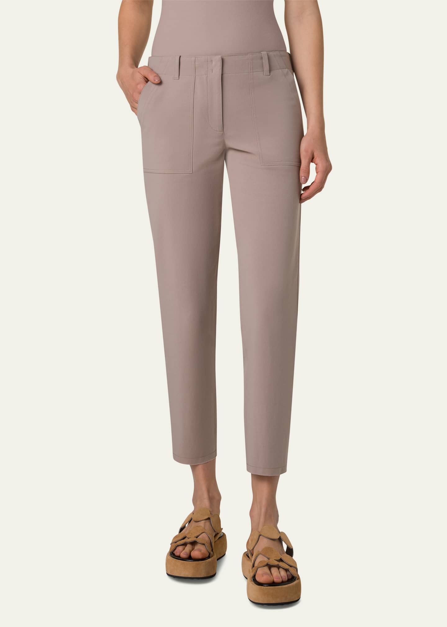 Akris punto Franco Bi-Stretch Cotton Gabardine Slim-Leg Ankle Pants Image 2 of 5