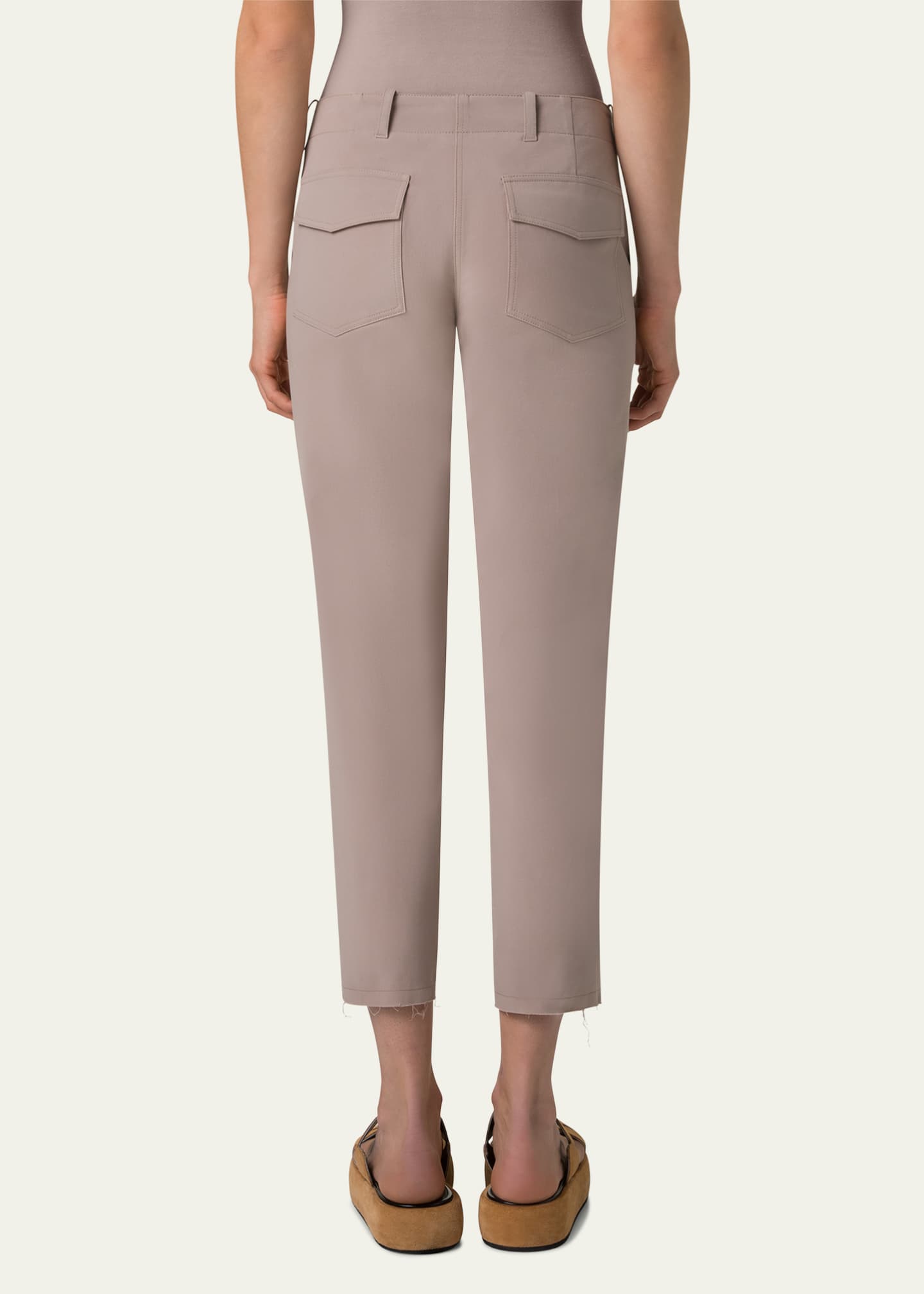 Akris punto Franco Bi-Stretch Cotton Gabardine Slim-Leg Ankle Pants Image 3 of 5