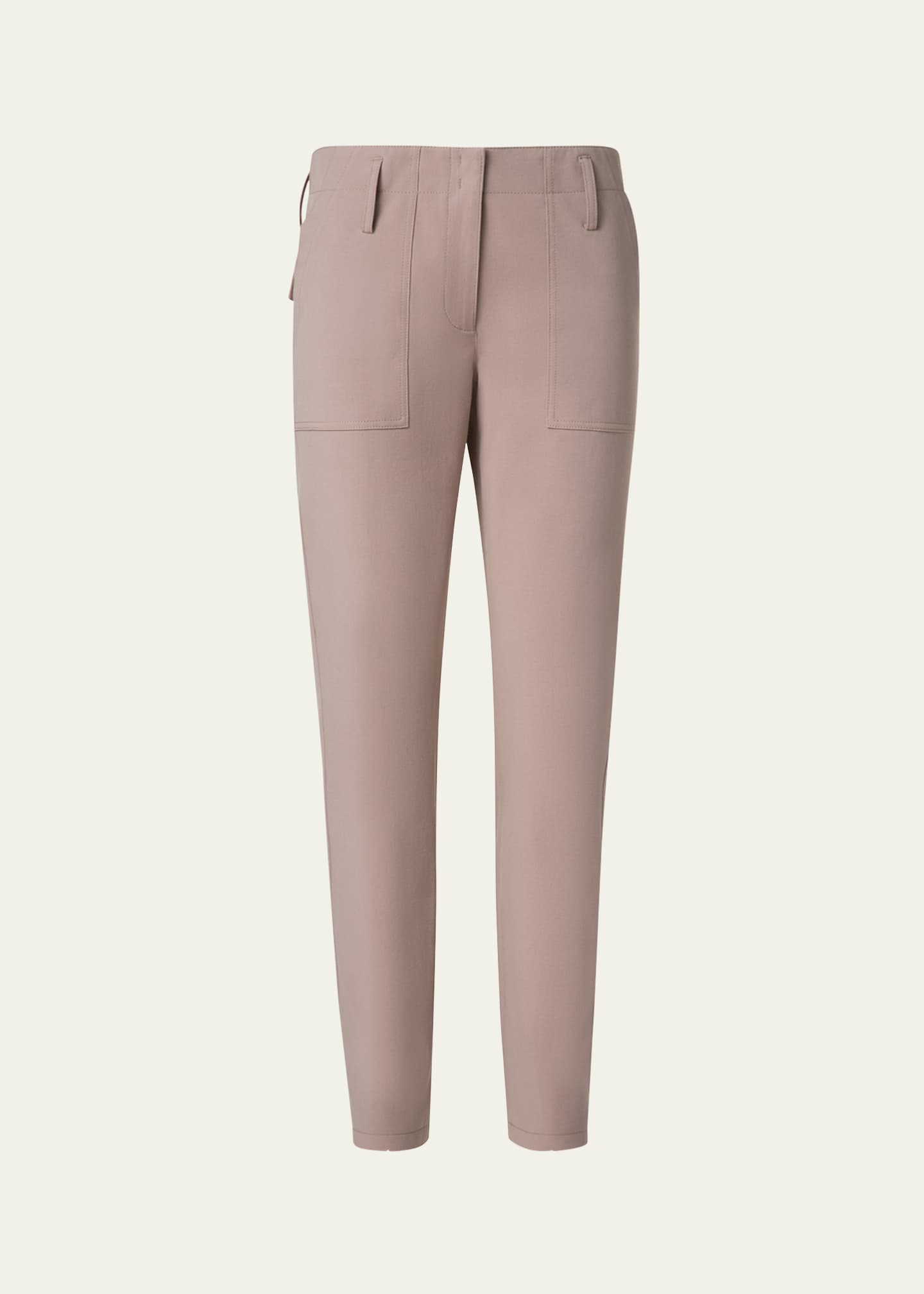 Akris punto Franco Bi-Stretch Cotton Gabardine Slim-Leg Ankle Pants Image 1 of 5