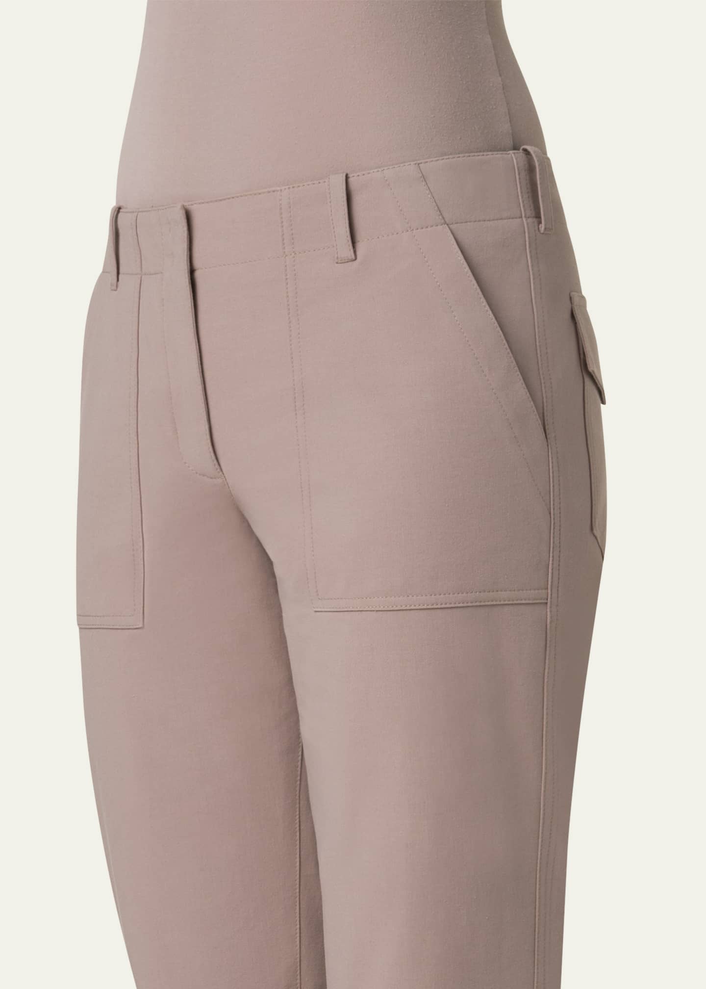 Akris punto Franco Bi-Stretch Cotton Gabardine Slim-Leg Ankle Pants Image 5 of 5